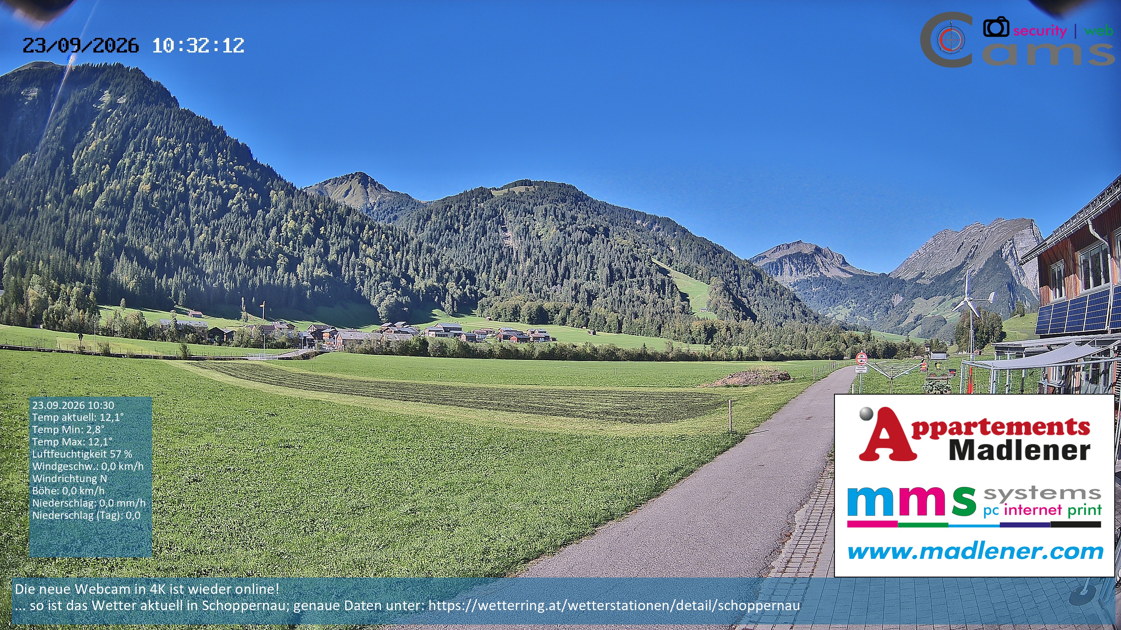 Archiv Foto Webcam Schoppernau Unterdorf im Bregenzerwald