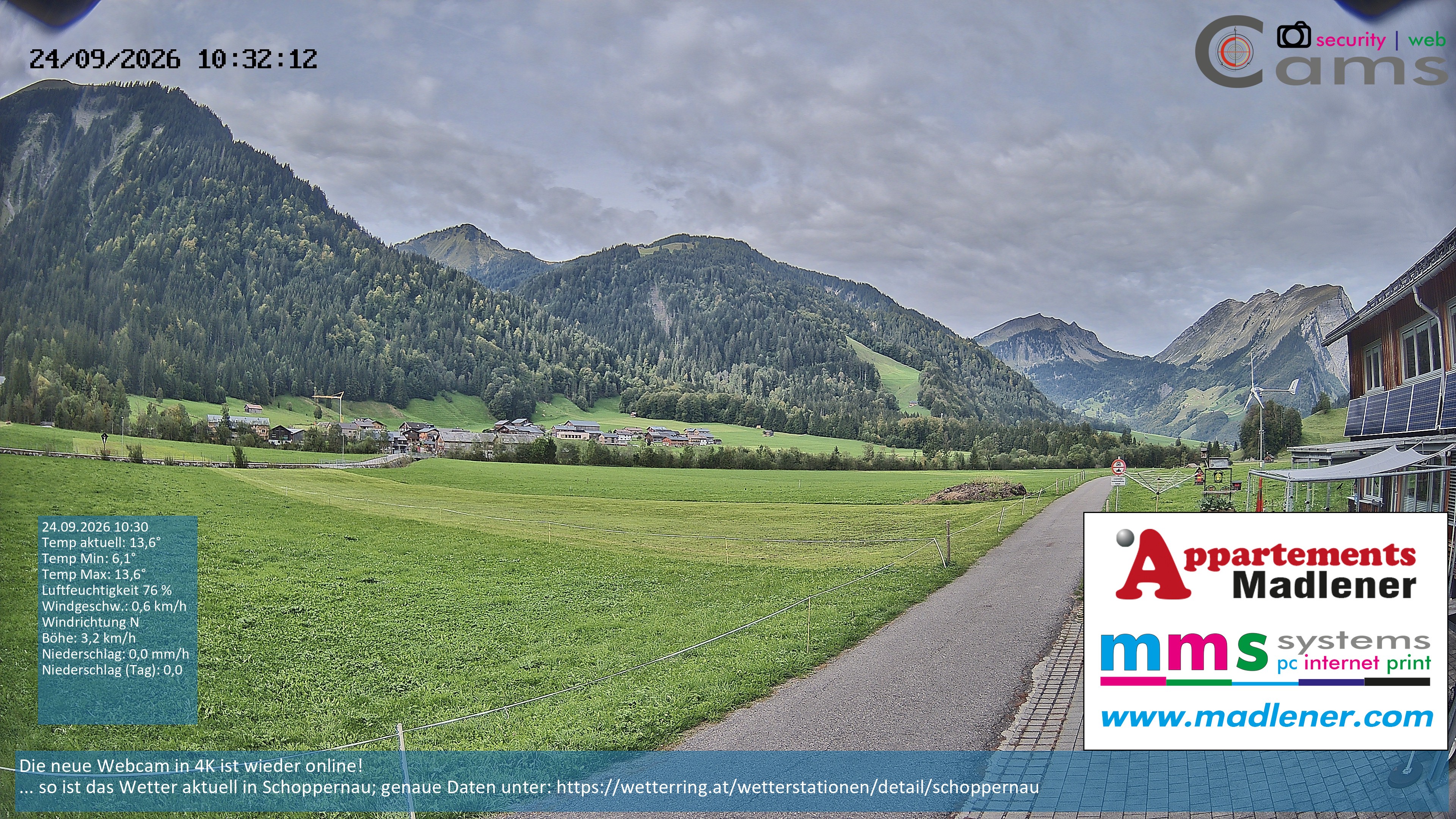 Archiv Foto Webcam Schoppernau Unterdorf im Bregenzerwald