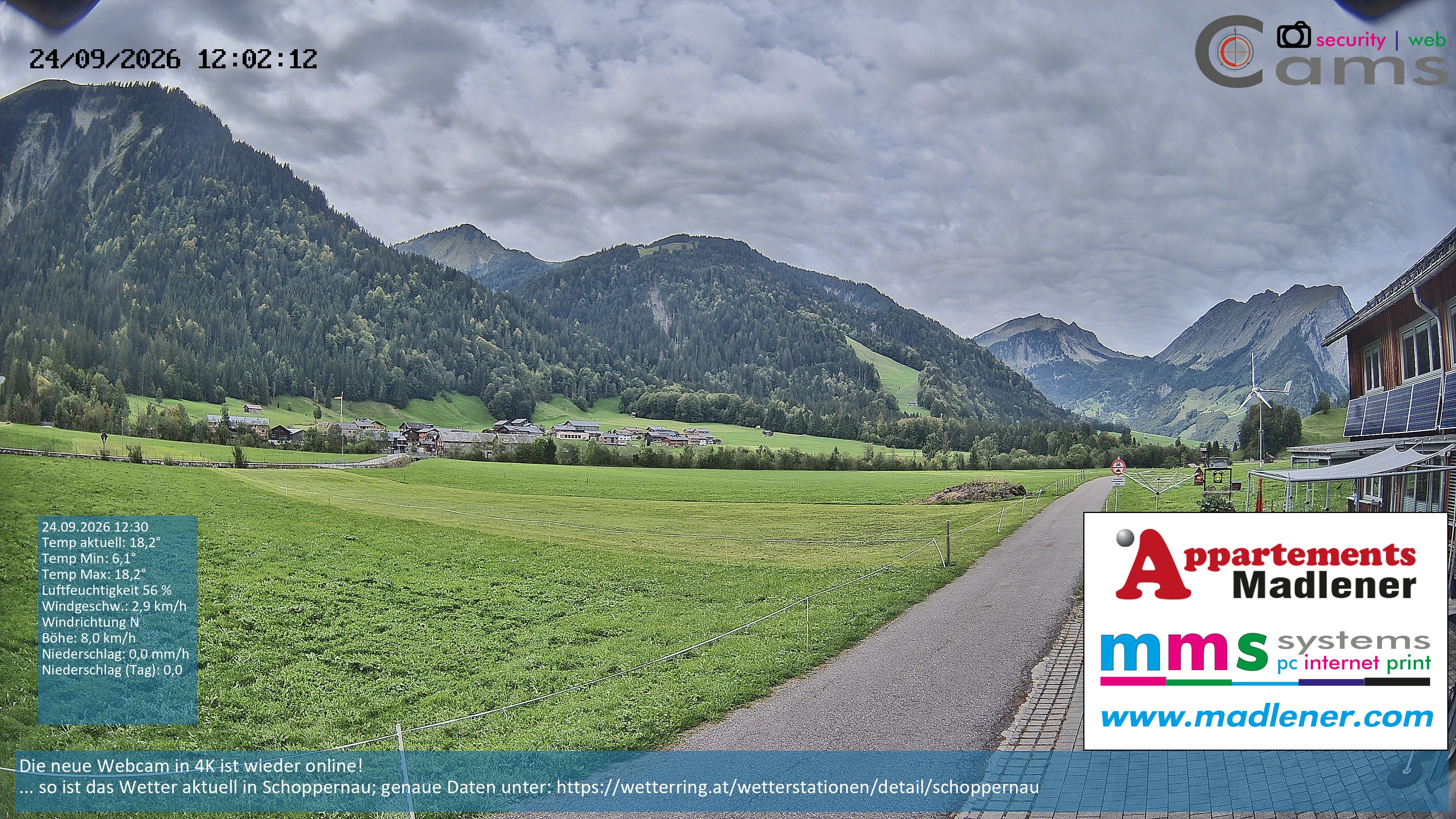 Archiv Foto Webcam Schoppernau Unterdorf im Bregenzerwald
