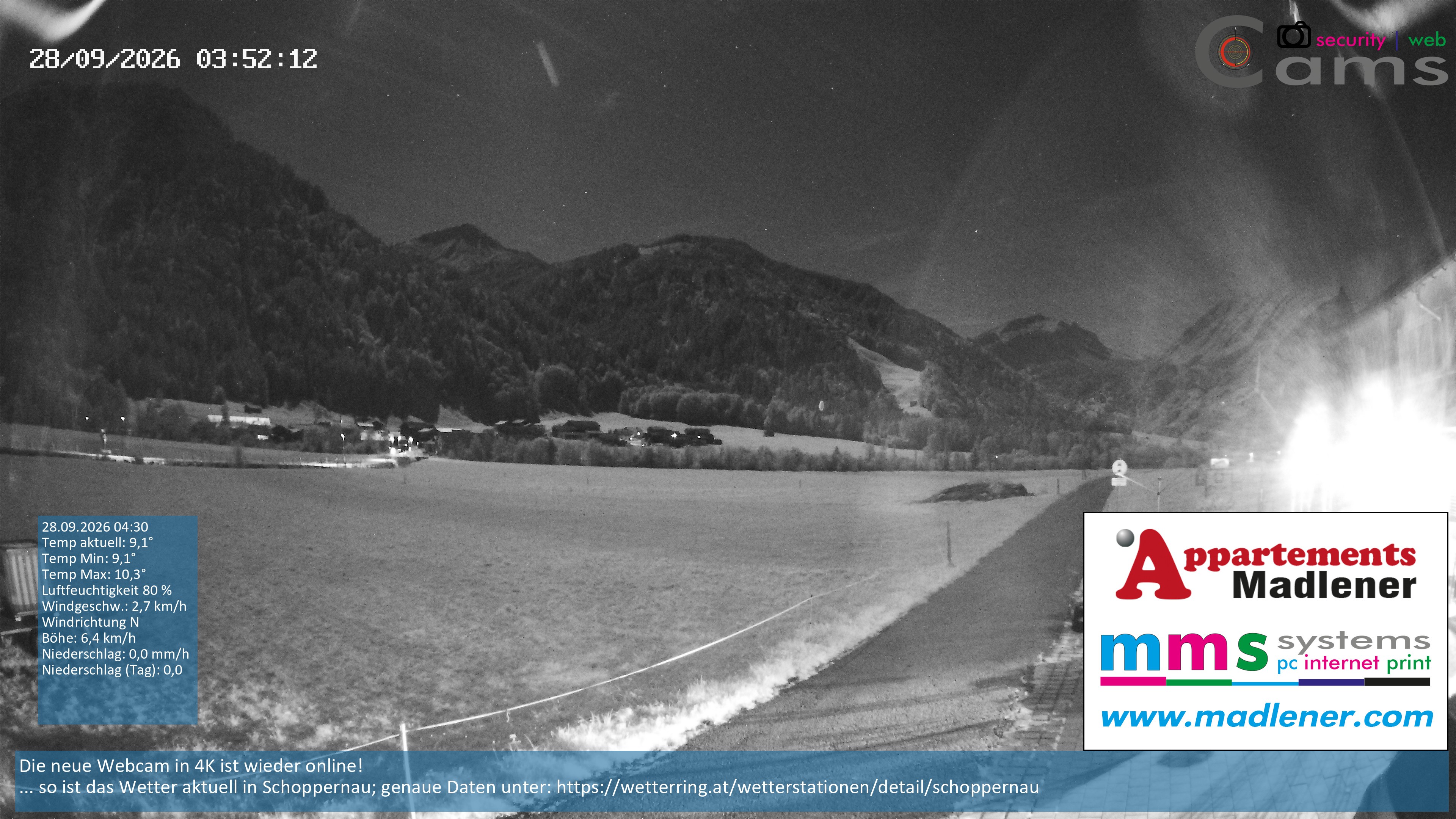 Archived image Webcam Schoppernau lower valley in the Bregenzerwald