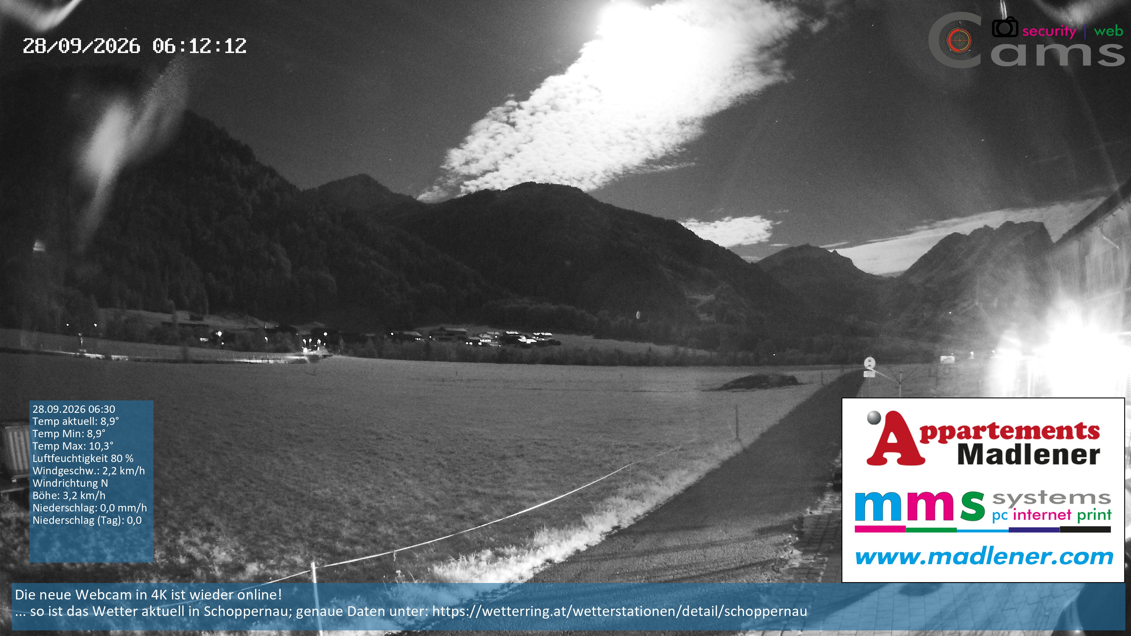 Archived image Webcam Schoppernau lower valley in the Bregenzerwald