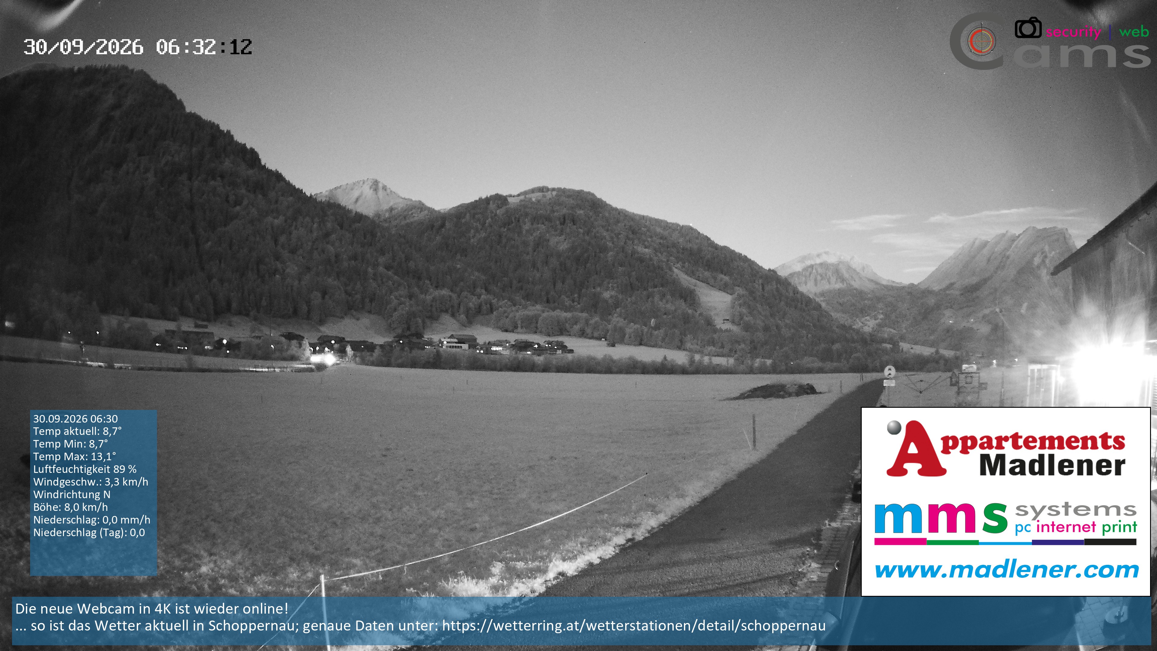 Archiv Foto Webcam Schoppernau Unterdorf im Bregenzerwald