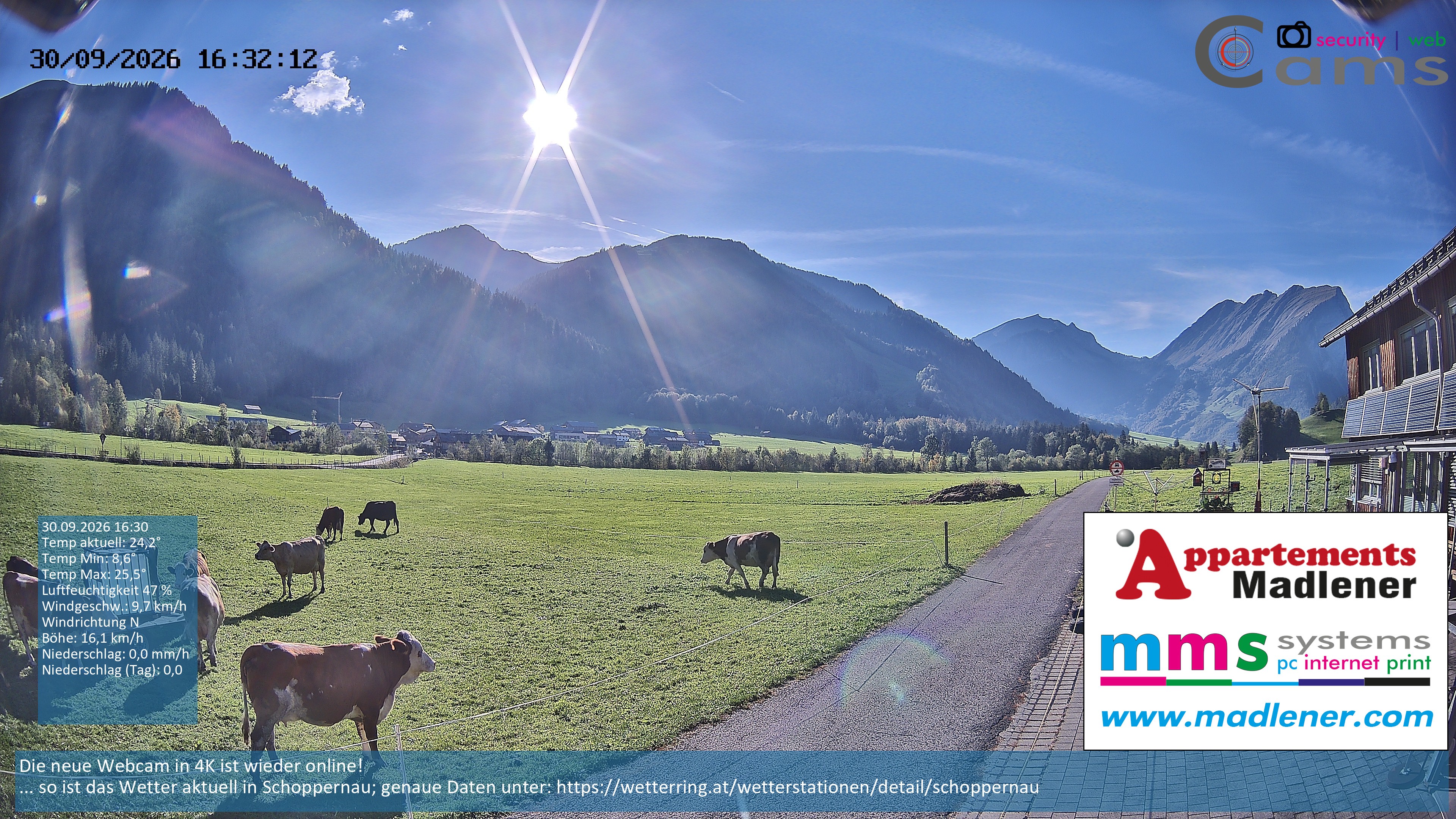 Archiv Foto Webcam Schoppernau Unterdorf im Bregenzerwald