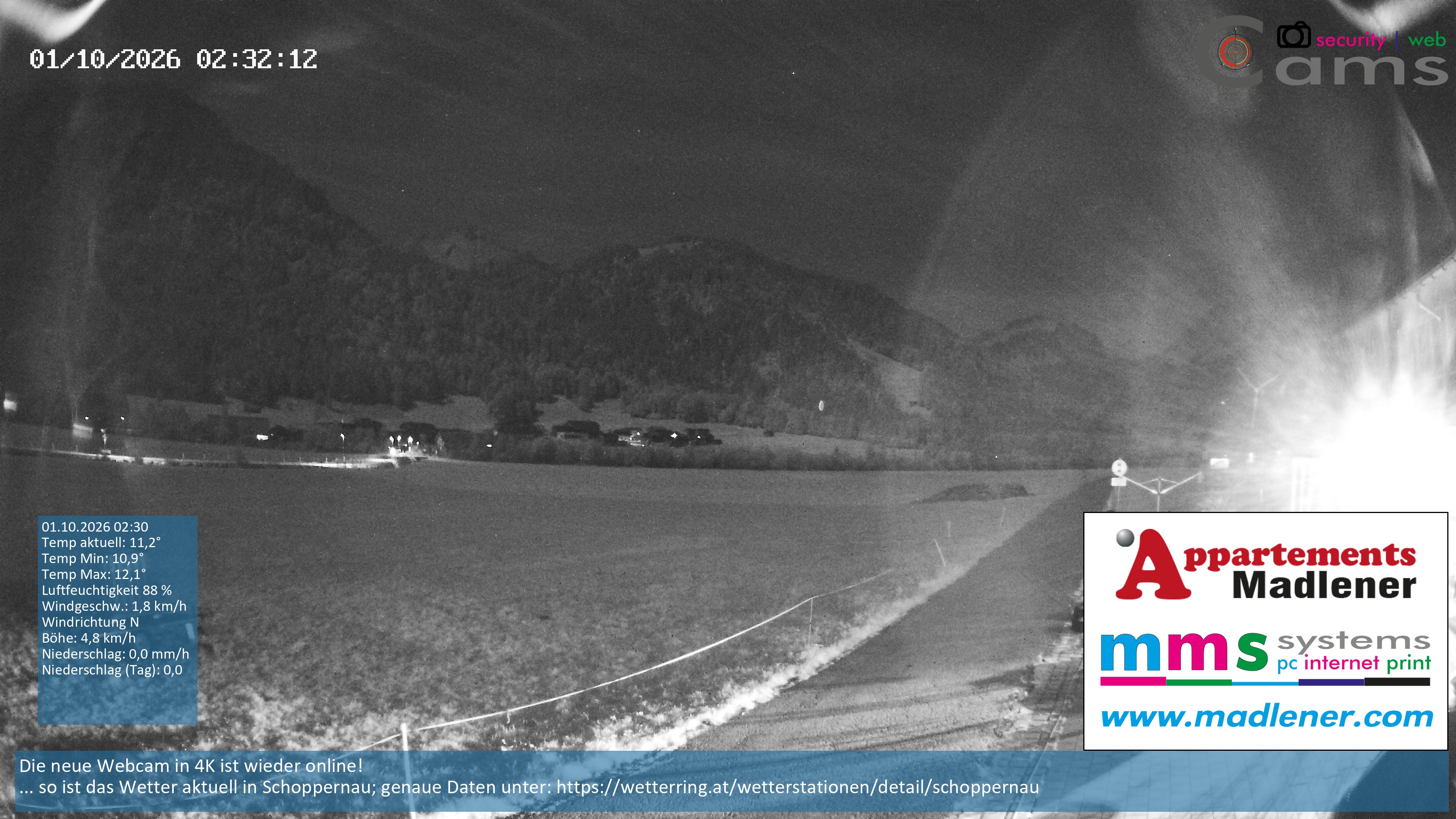 Archived image Webcam Schoppernau lower valley in the Bregenzerwald
