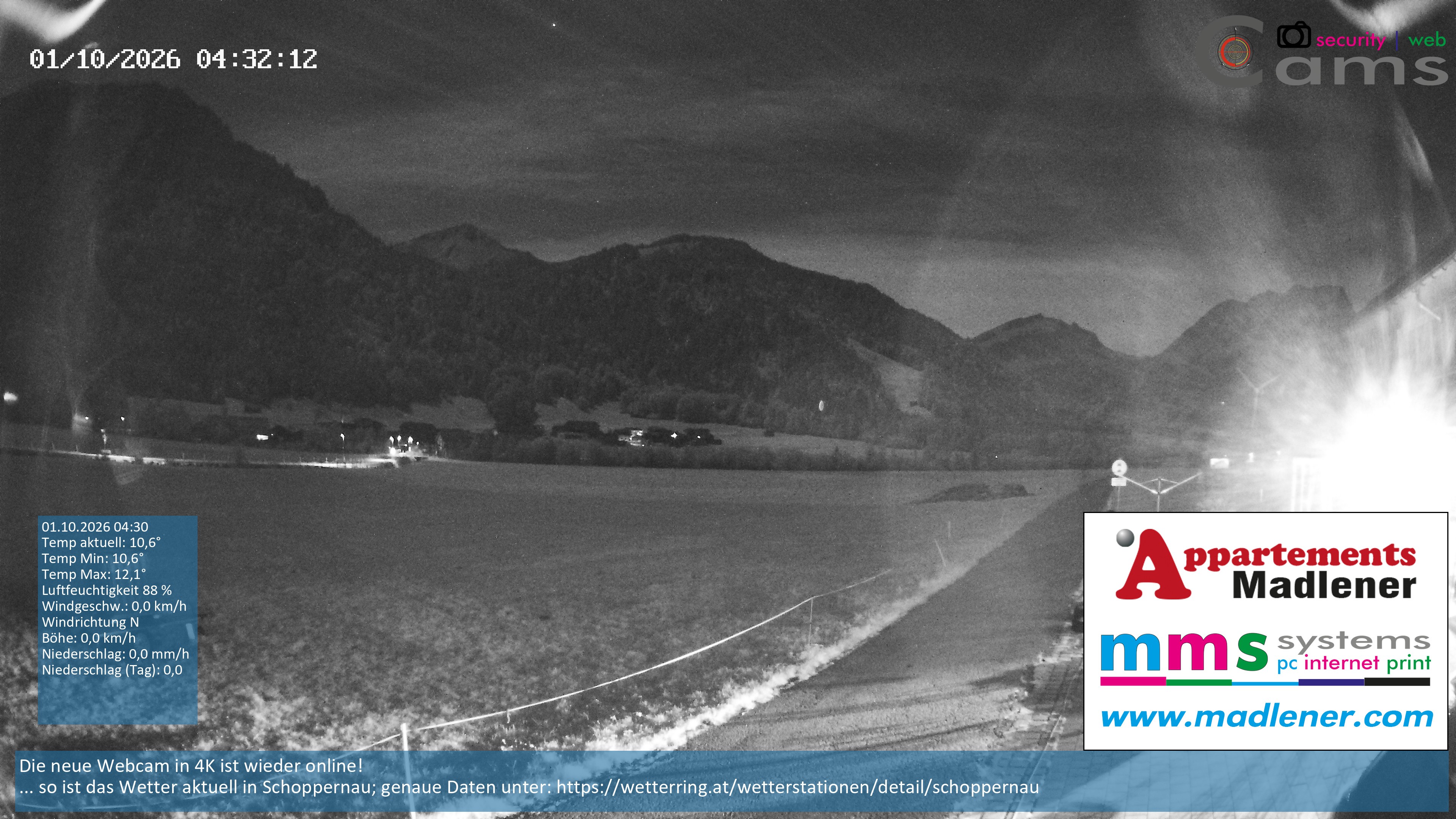 Archived image Webcam Schoppernau lower valley in the Bregenzerwald