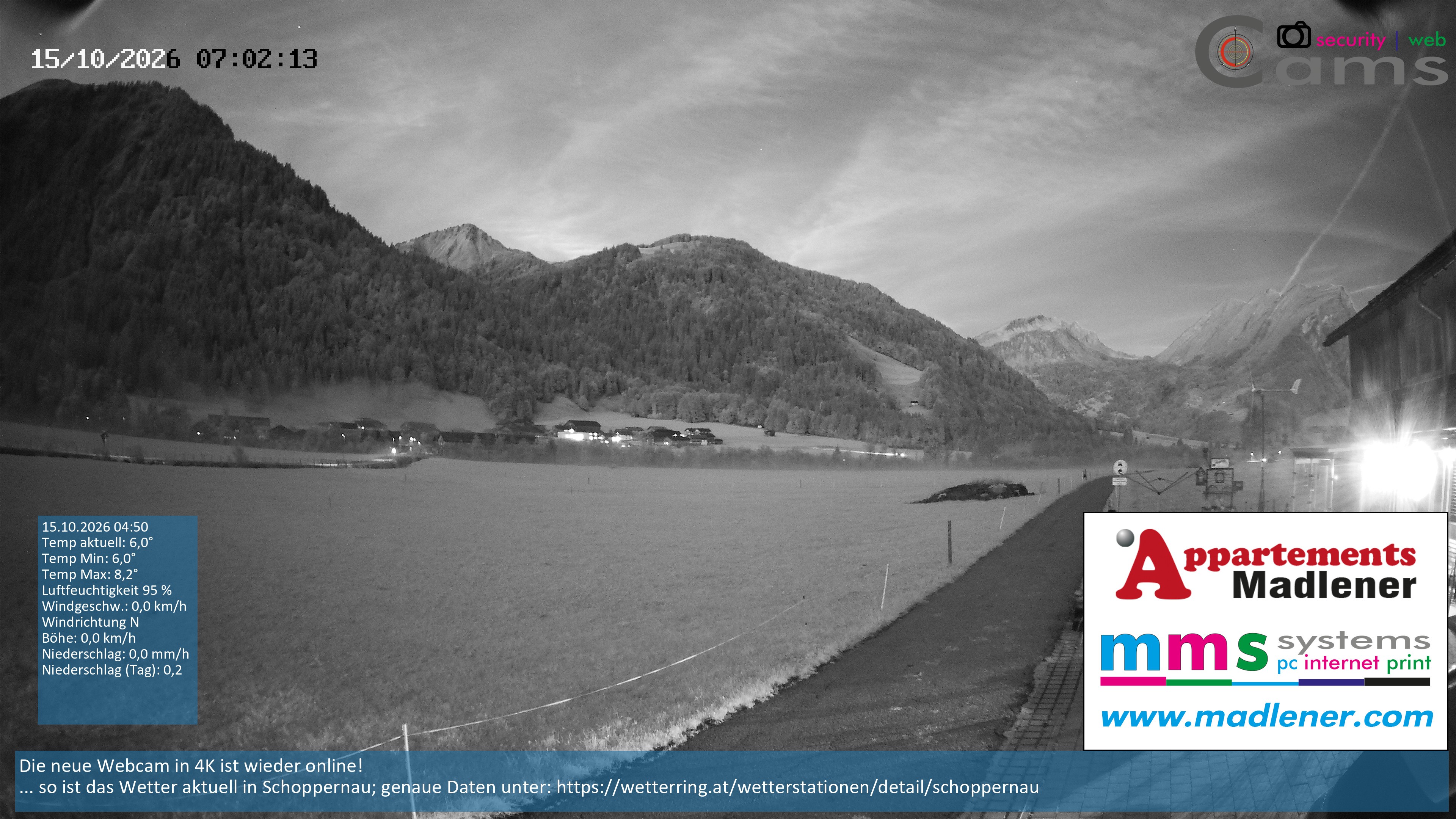 Archiv Foto Webcam Schoppernau Unterdorf im Bregenzerwald