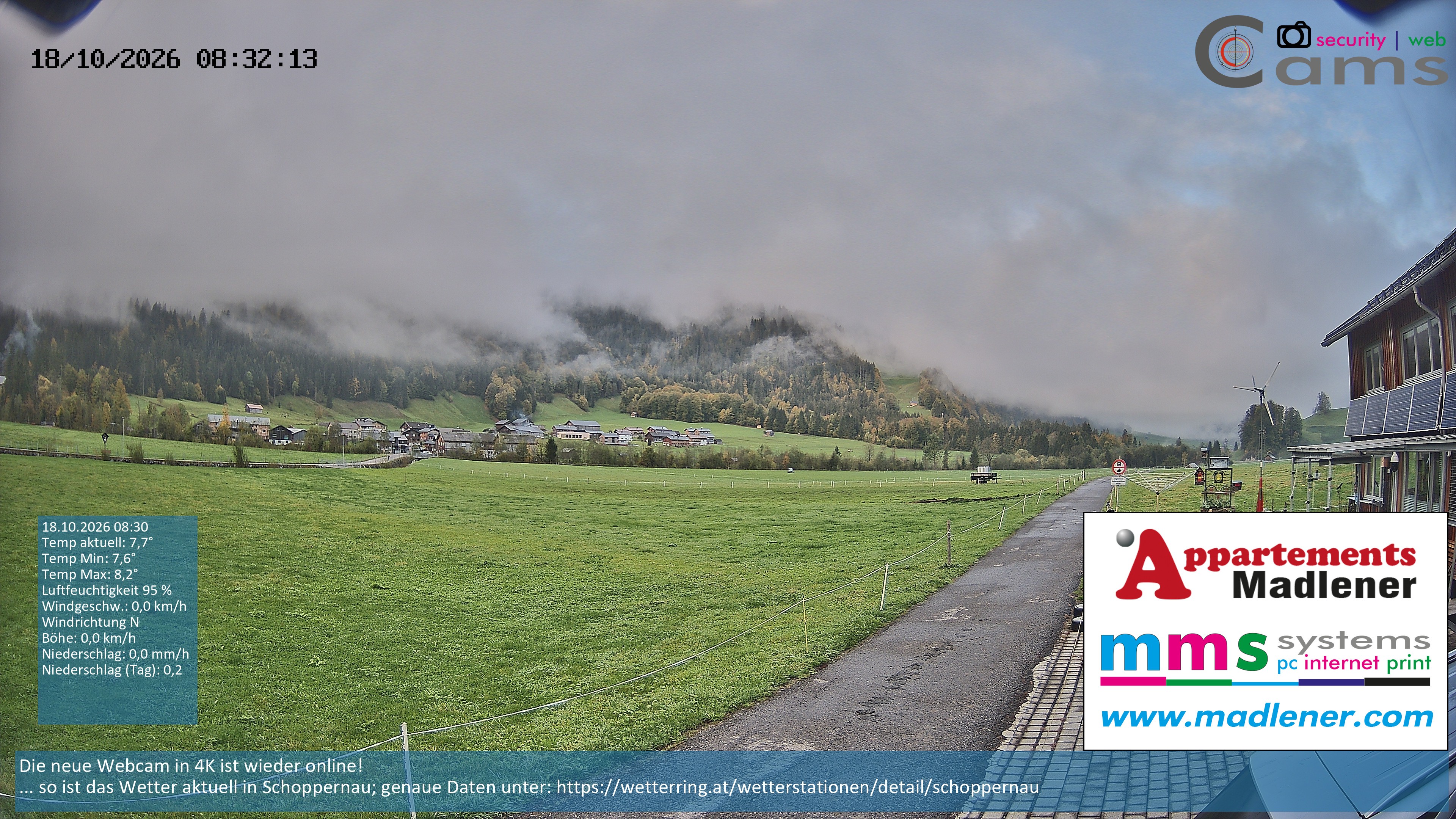 Archiv Foto Webcam Schoppernau Unterdorf im Bregenzerwald
