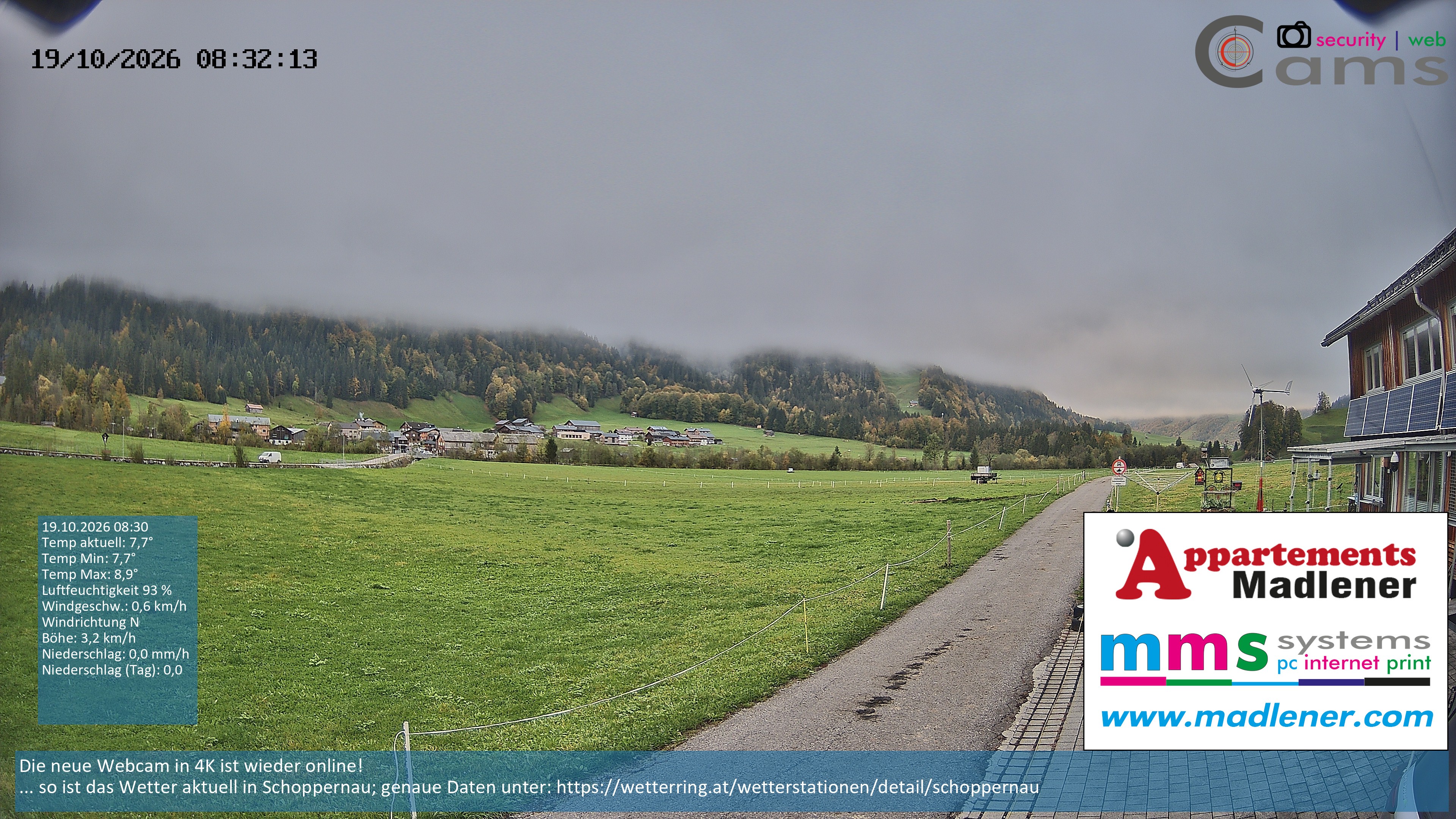 Archiv Foto Webcam Schoppernau Unterdorf im Bregenzerwald