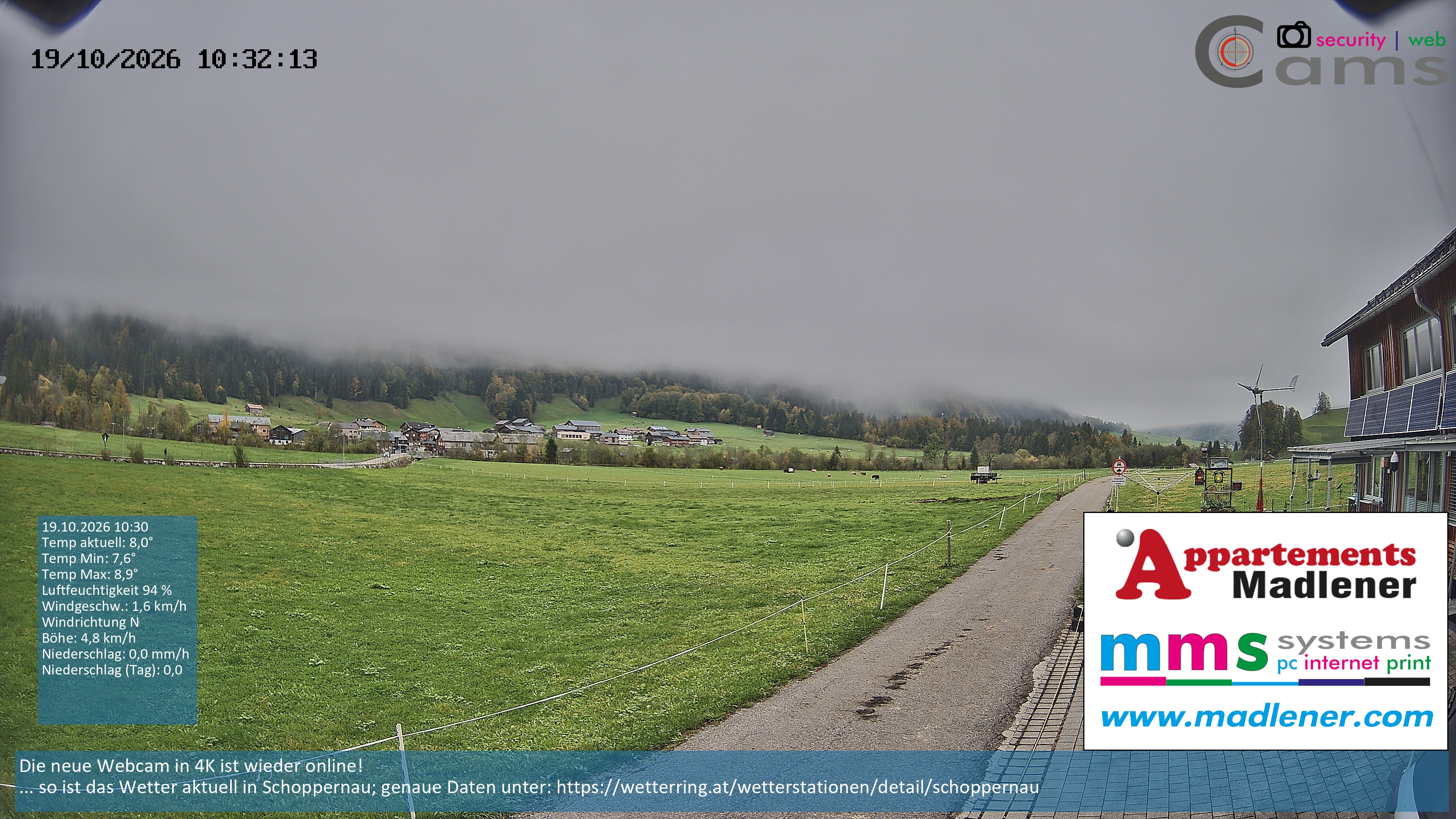 Archiv Foto Webcam Schoppernau Unterdorf im Bregenzerwald