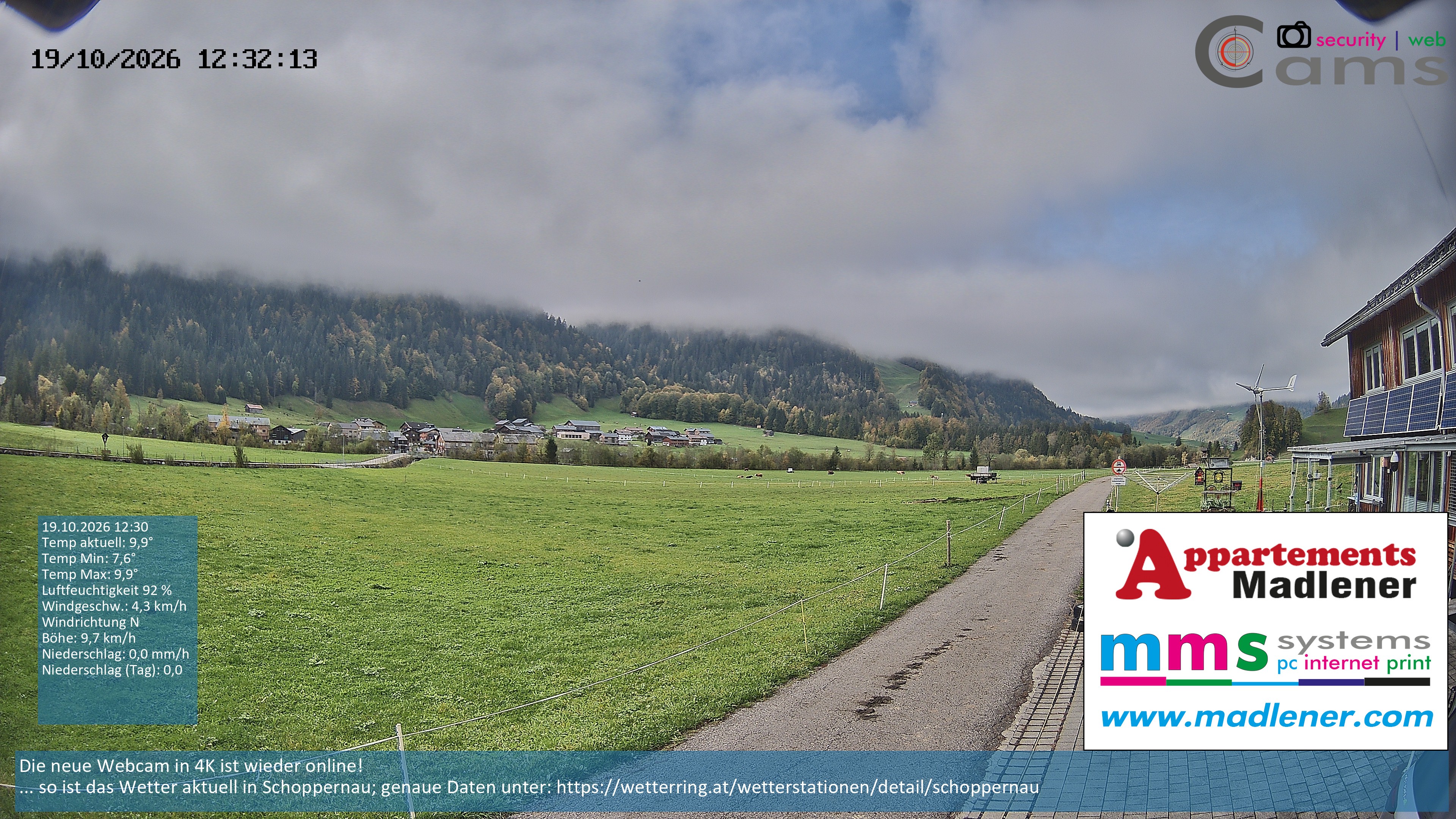 Archiv Foto Webcam Schoppernau Unterdorf im Bregenzerwald