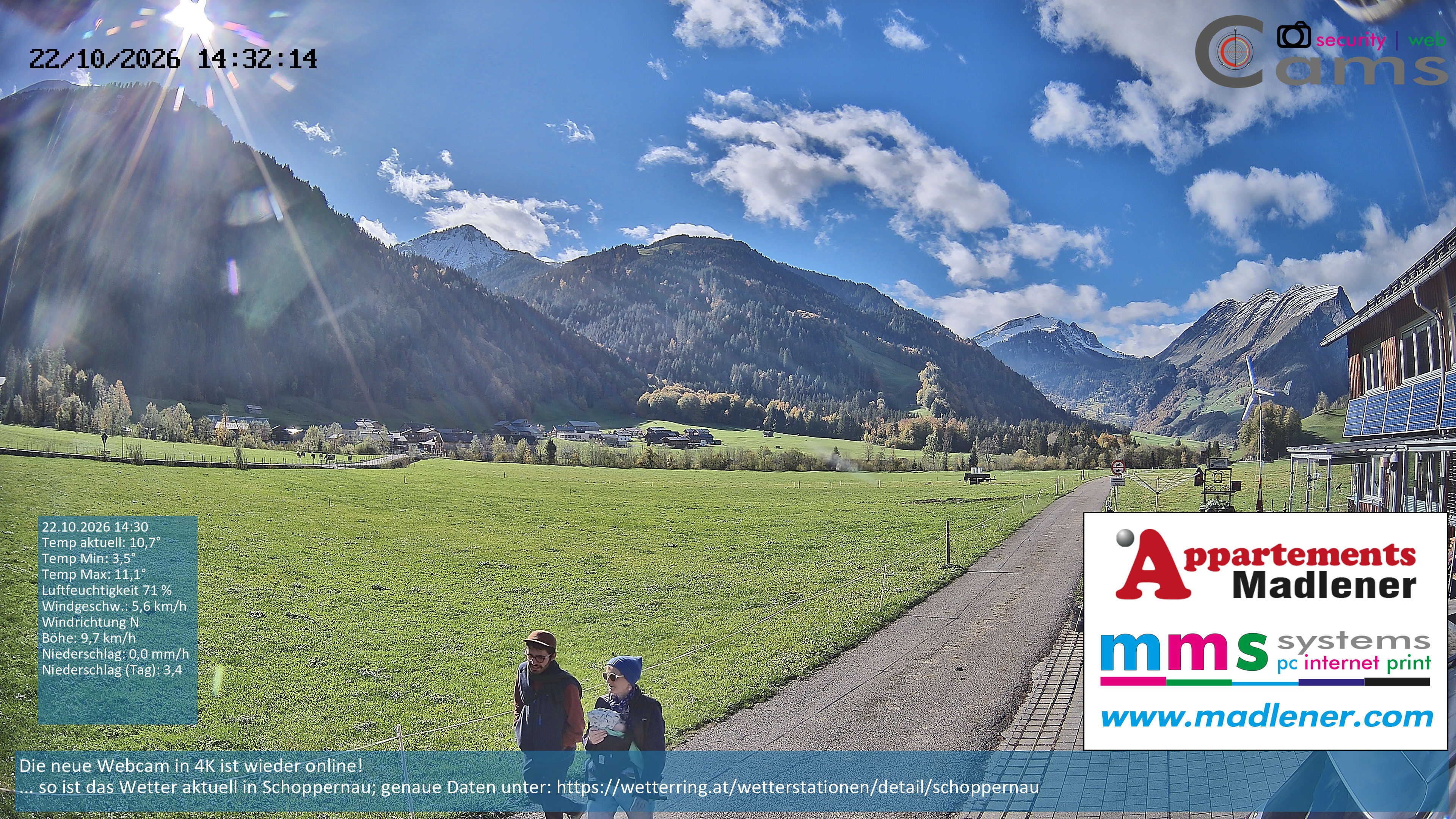 Archiv Foto Webcam Schoppernau Unterdorf im Bregenzerwald