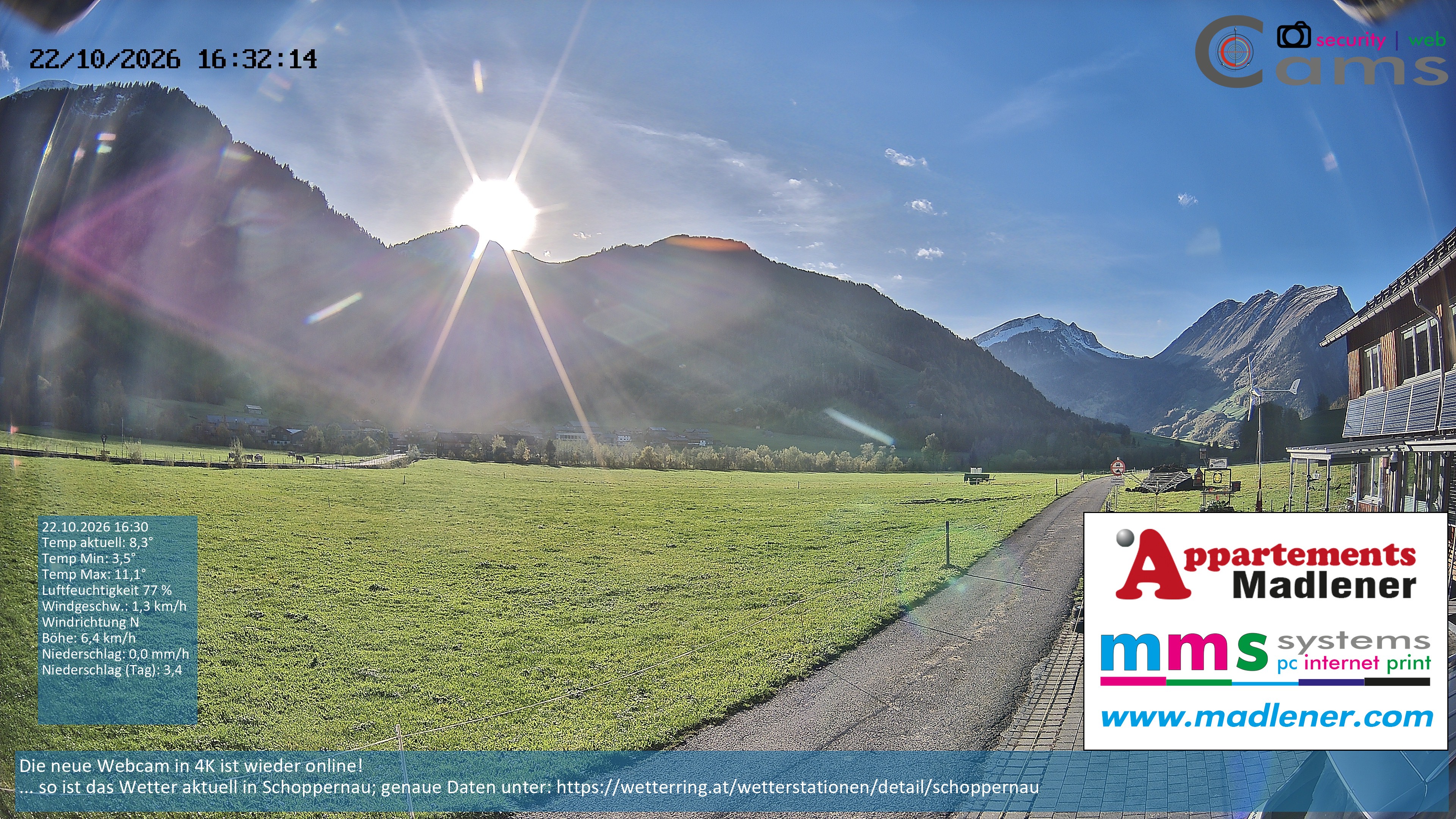 Archiv Foto Webcam Schoppernau Unterdorf im Bregenzerwald