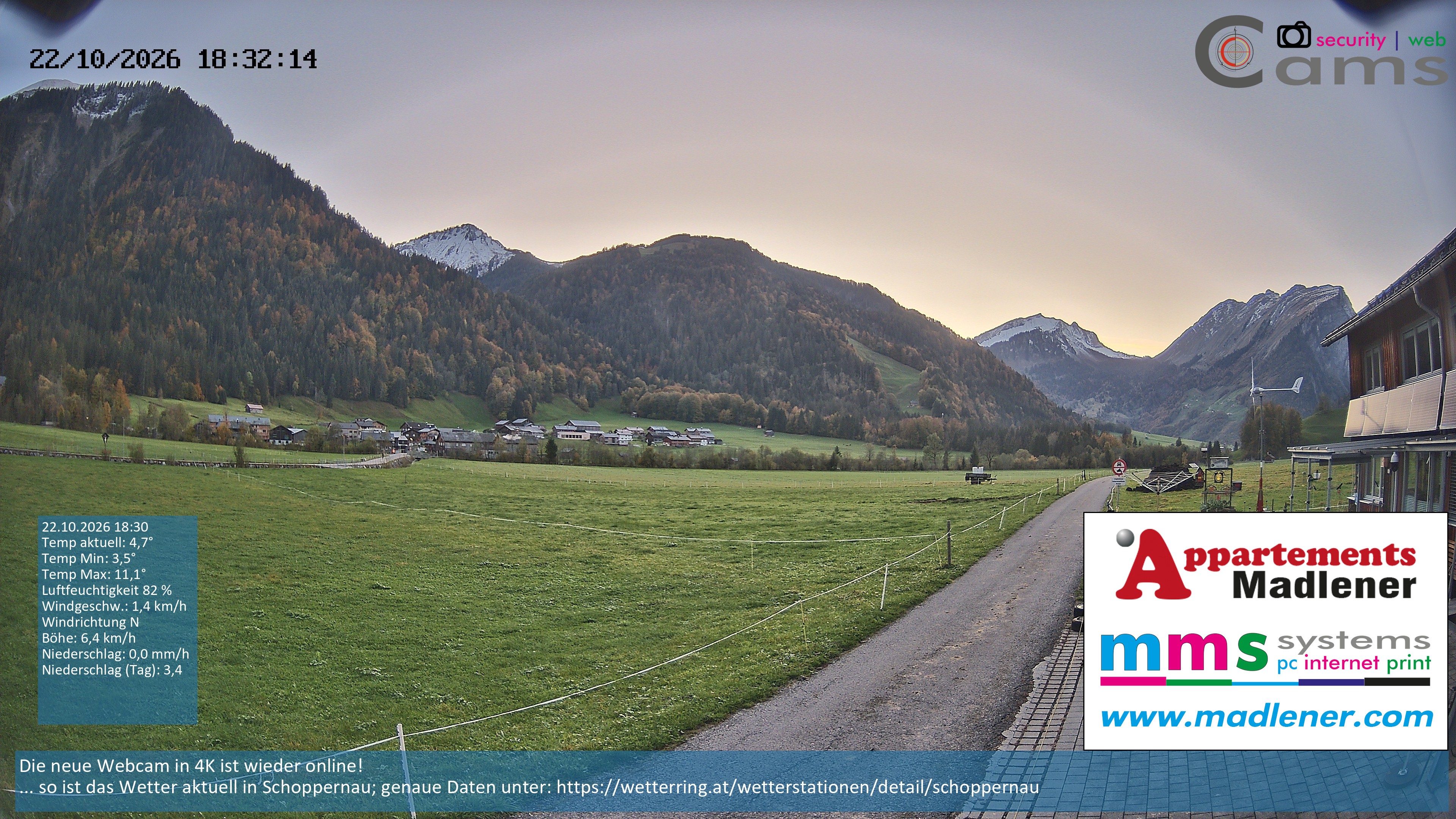 Archiv Foto Webcam Schoppernau Unterdorf im Bregenzerwald