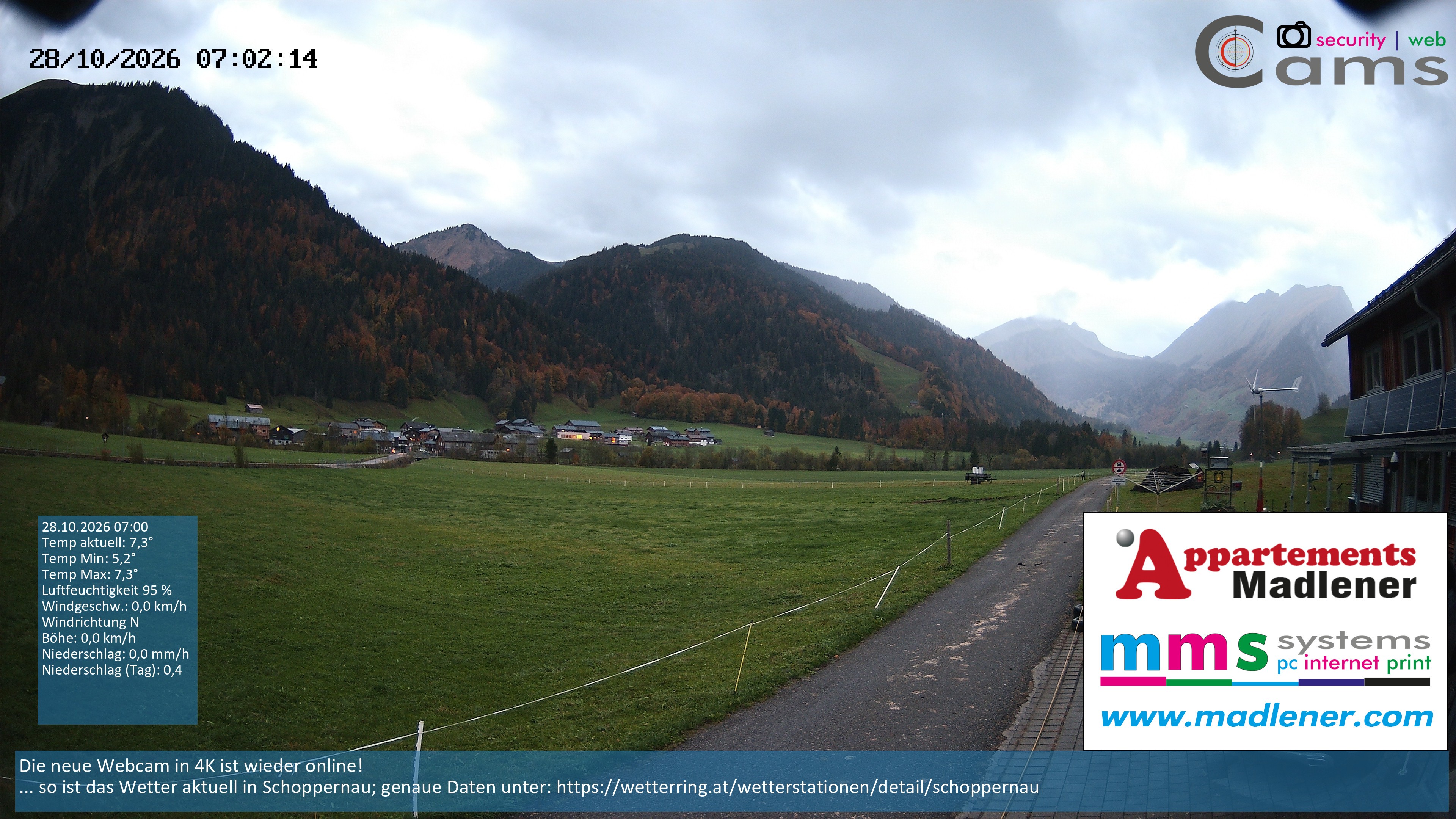 Archiv Foto Webcam Schoppernau Unterdorf im Bregenzerwald