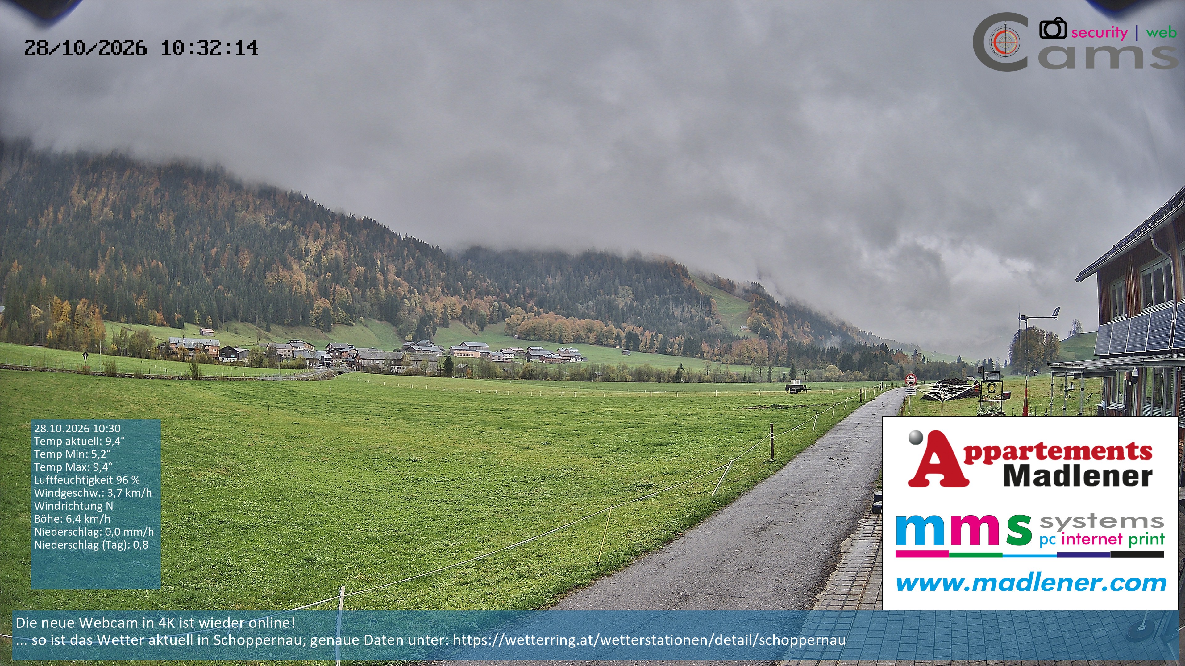 Archiv Foto Webcam Schoppernau Unterdorf im Bregenzerwald