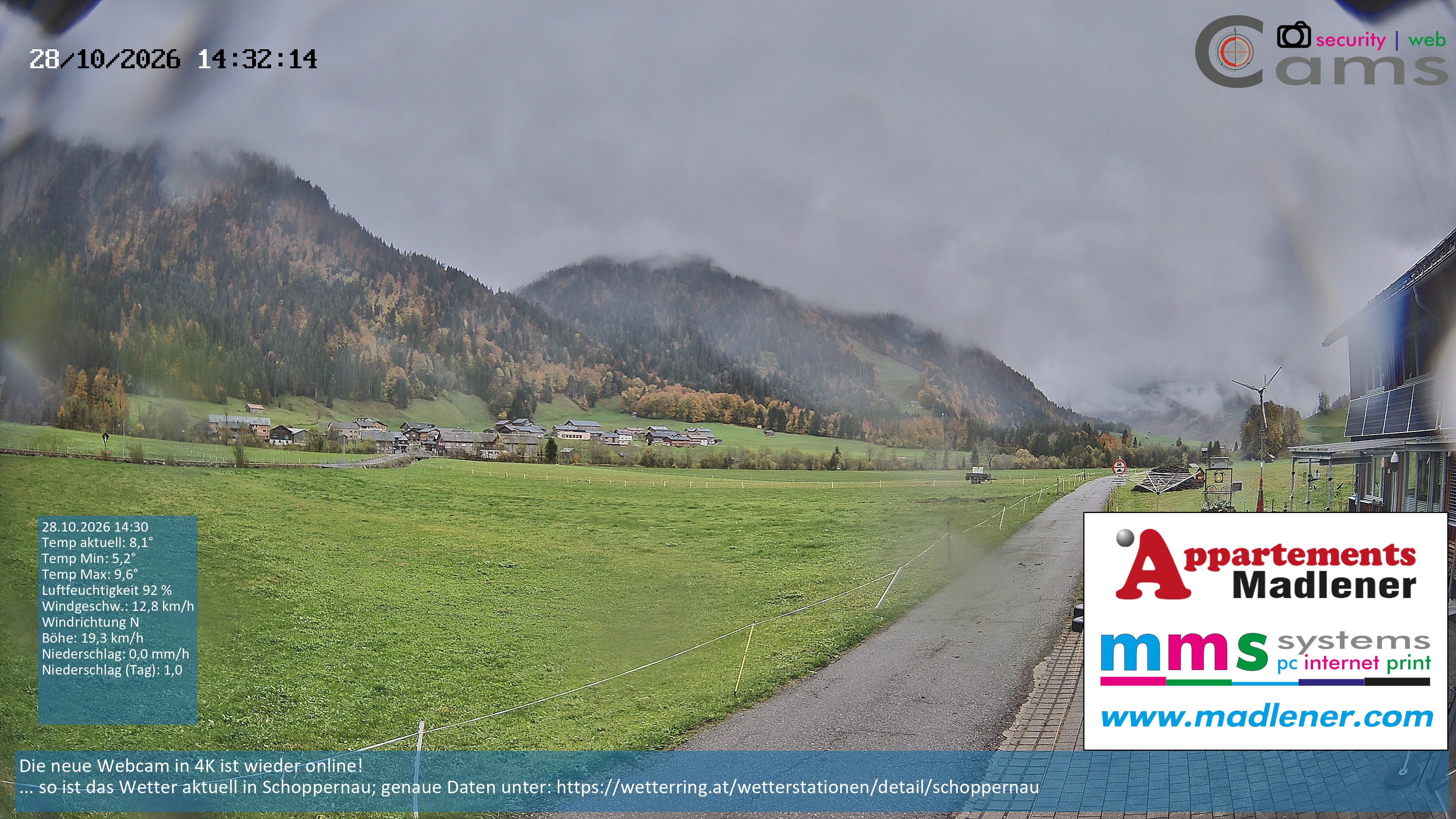 Archiv Foto Webcam Schoppernau Unterdorf im Bregenzerwald