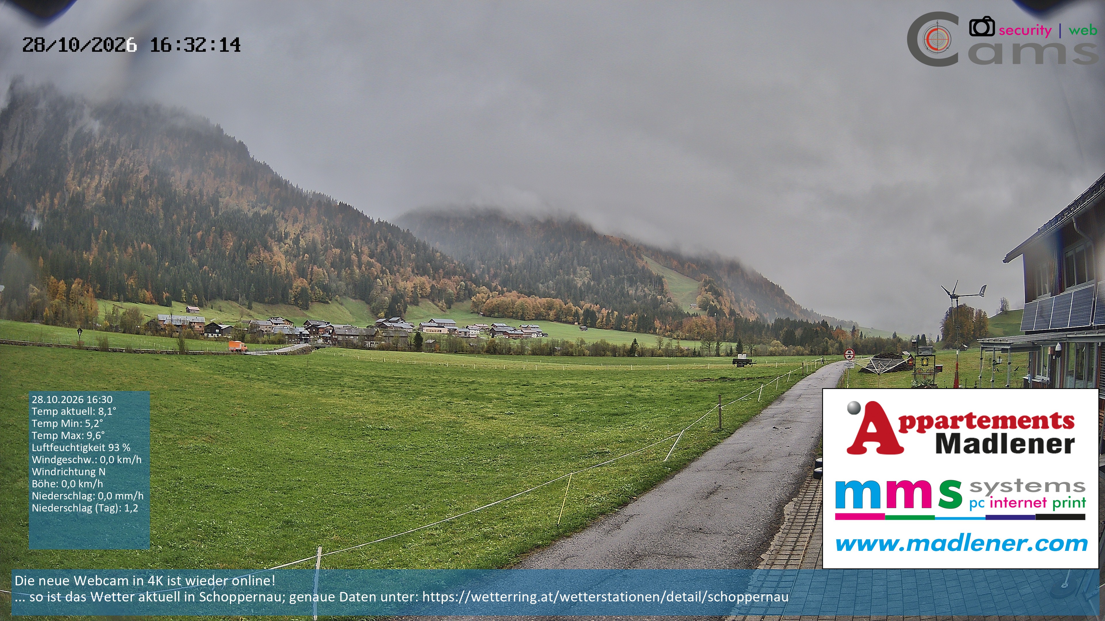 Archiv Foto Webcam Schoppernau Unterdorf im Bregenzerwald
