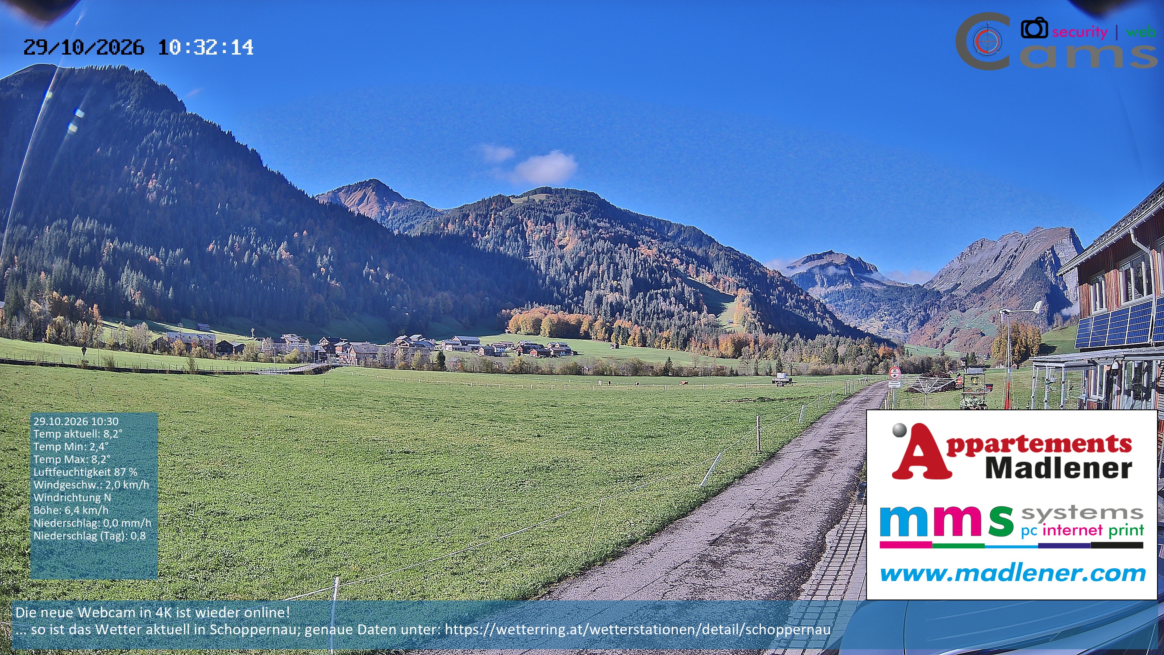 Archiv Foto Webcam Schoppernau Unterdorf im Bregenzerwald