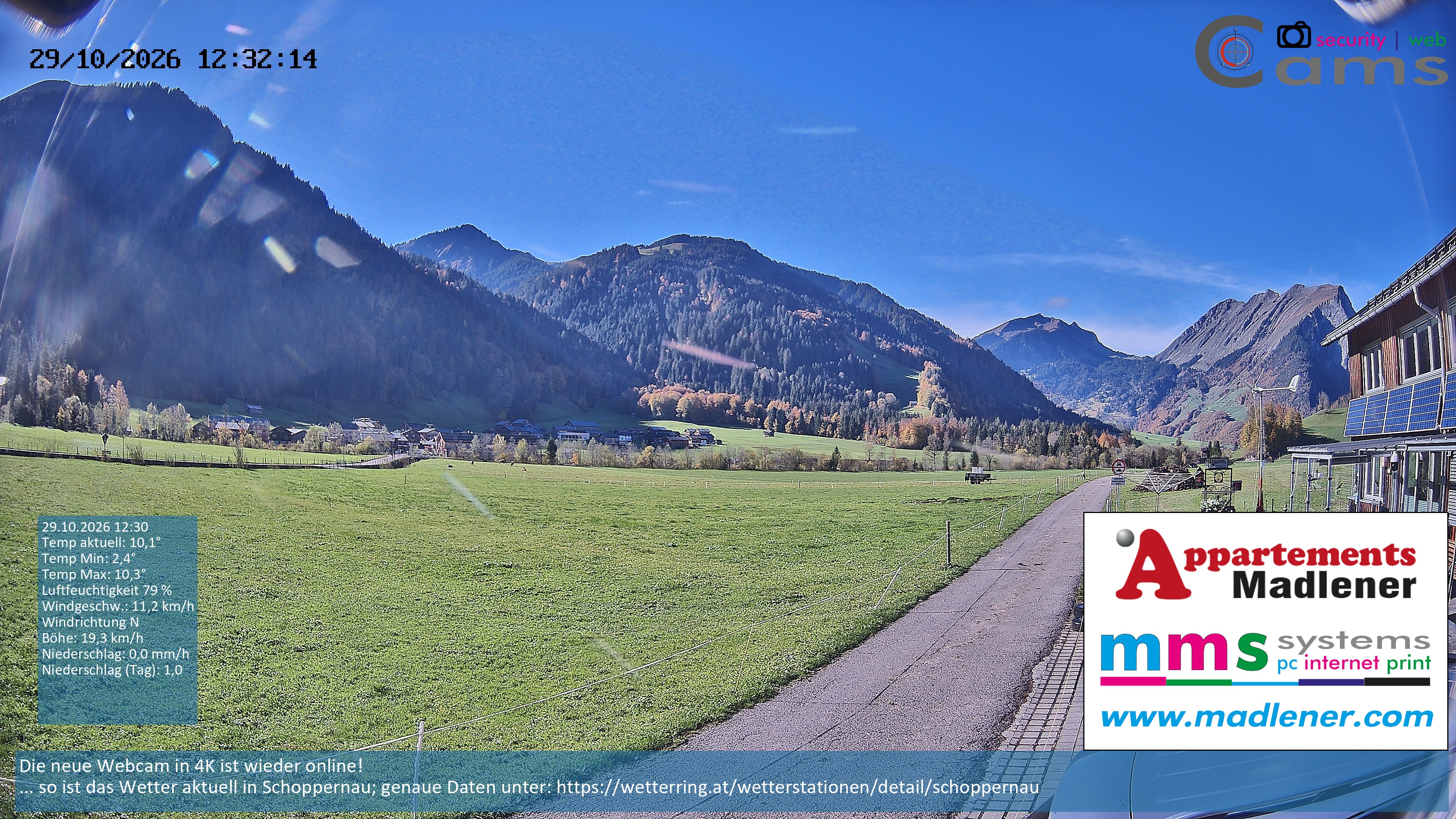Archiv Foto Webcam Schoppernau Unterdorf im Bregenzerwald