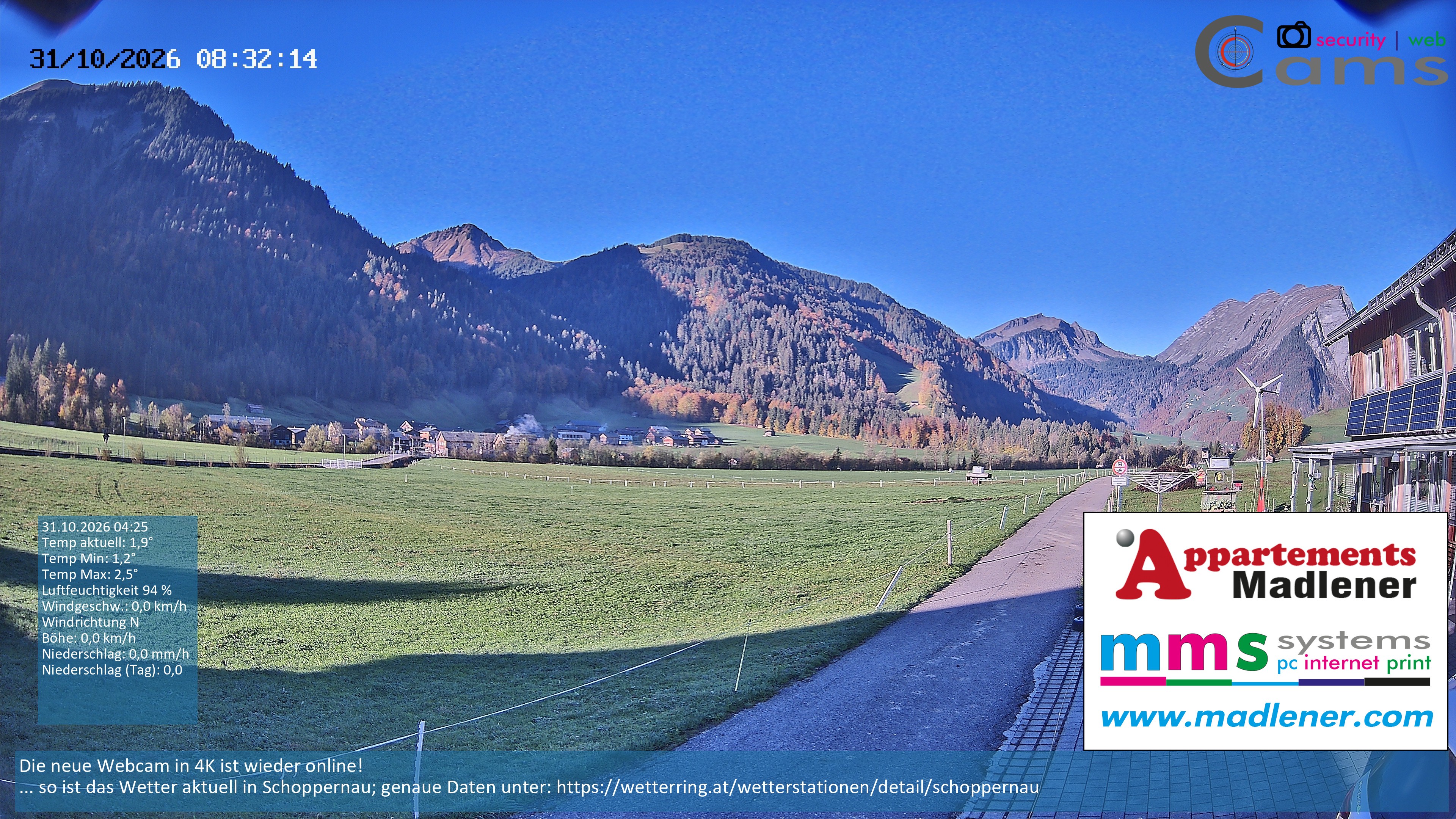 Archiv Foto Webcam Schoppernau Unterdorf im Bregenzerwald
