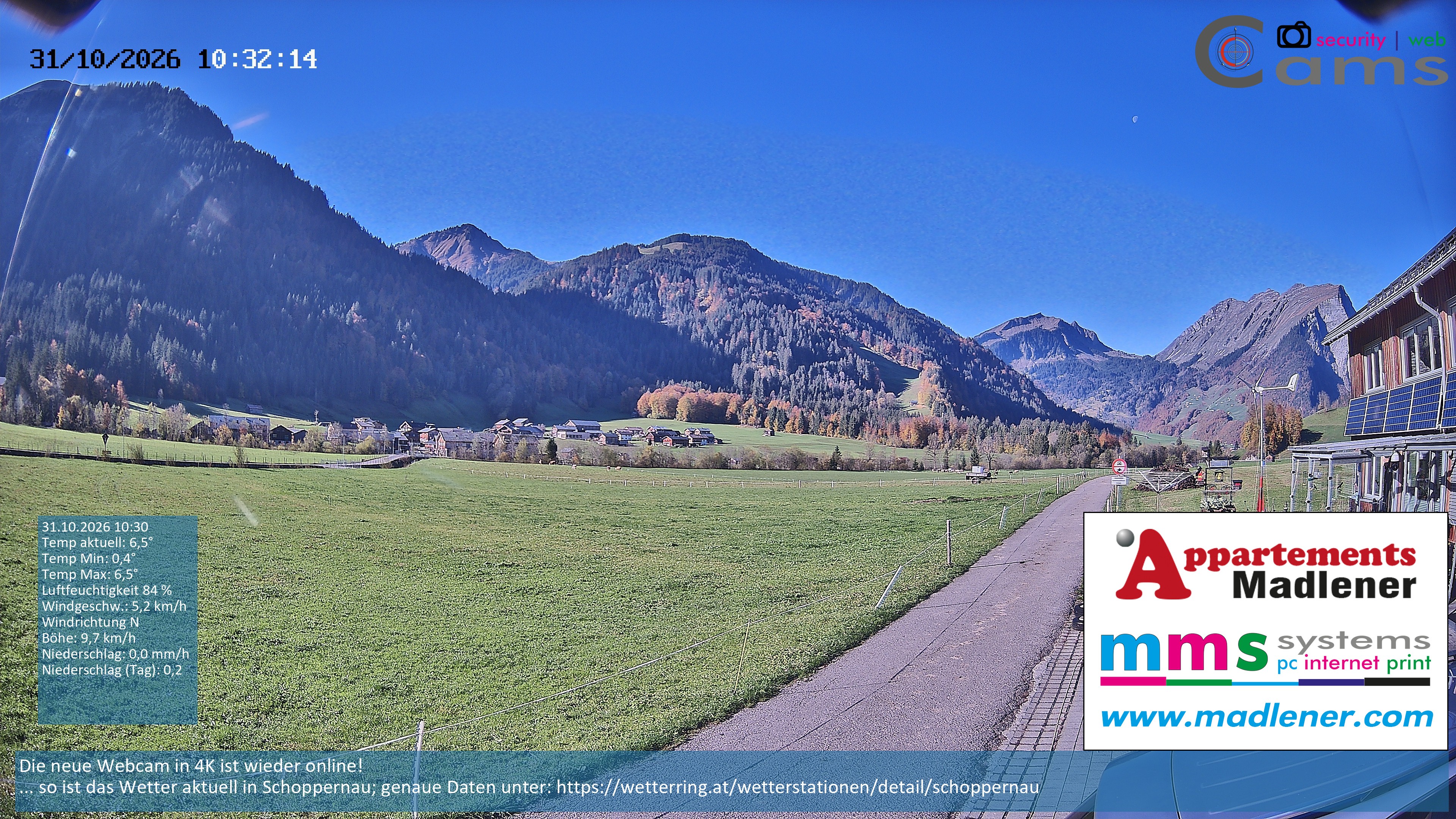 Archiv Foto Webcam Schoppernau Unterdorf im Bregenzerwald