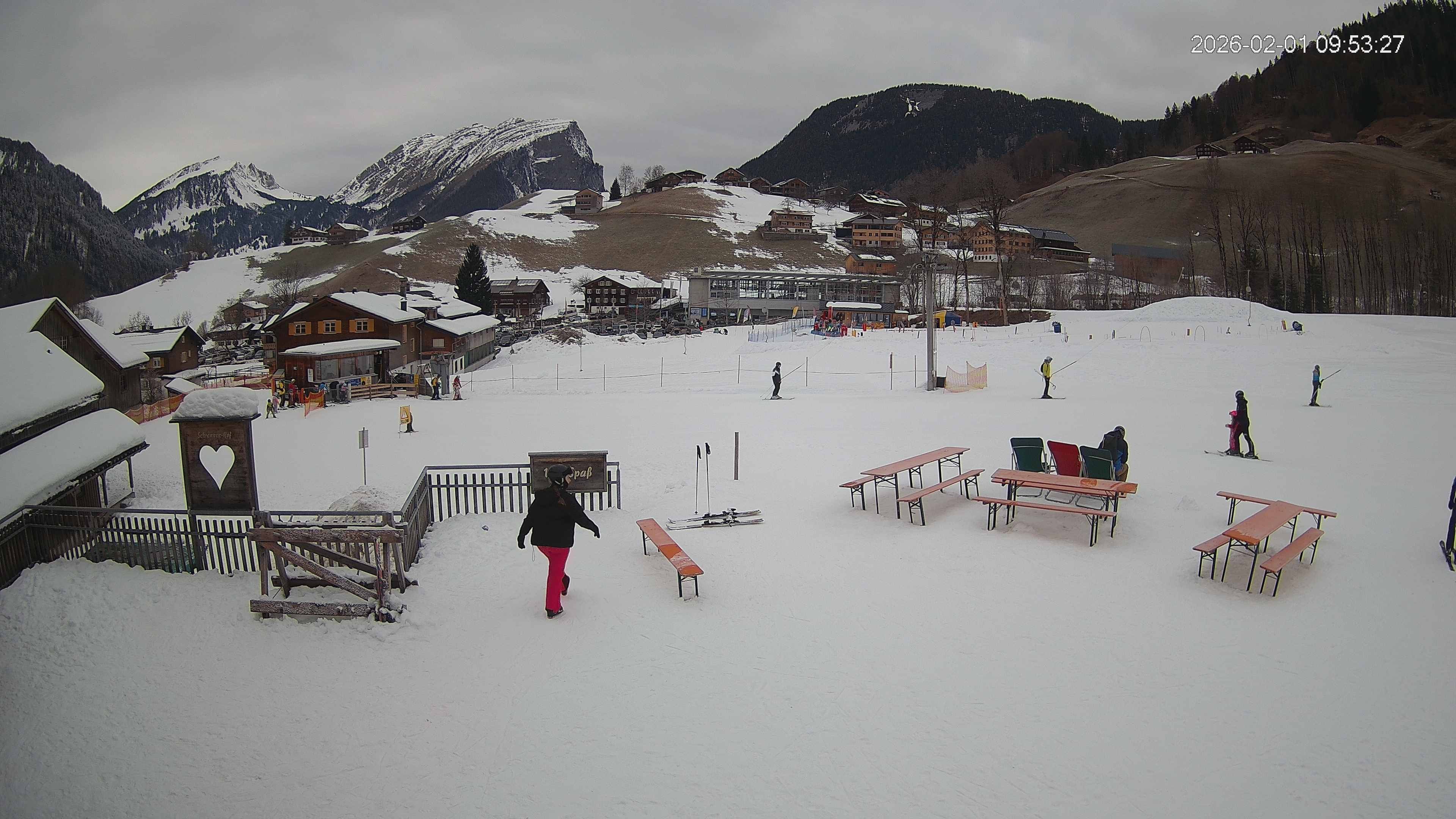Archived image Webcam Hotel "Schrannen-Hof" at mountain "Diedamskopf"