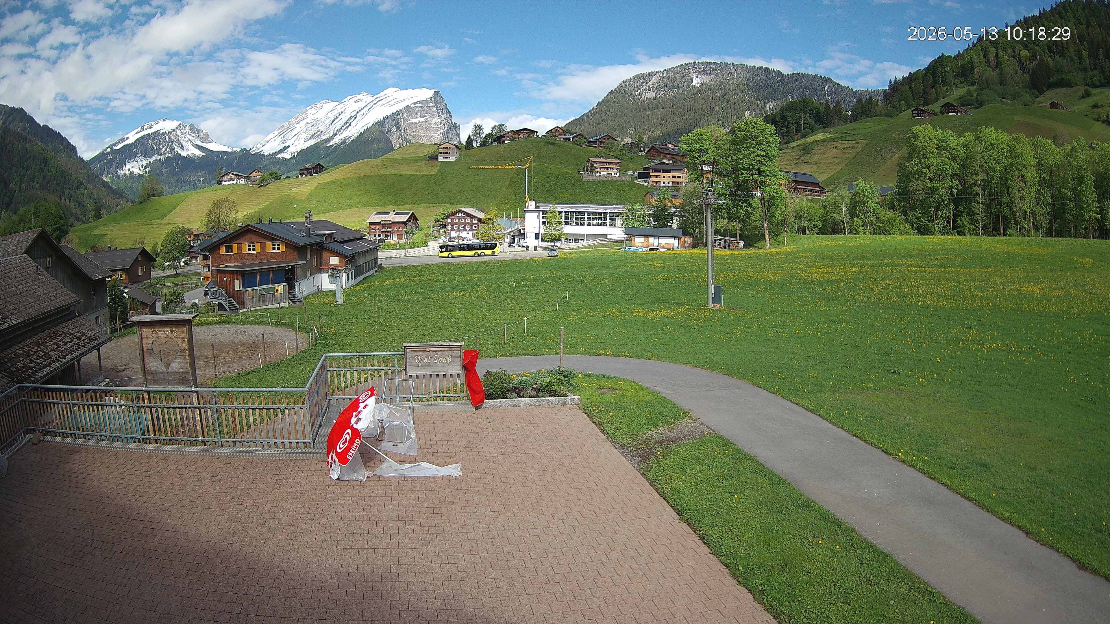 Archived image Webcam Hotel "Schrannen-Hof" at mountain "Diedamskopf"