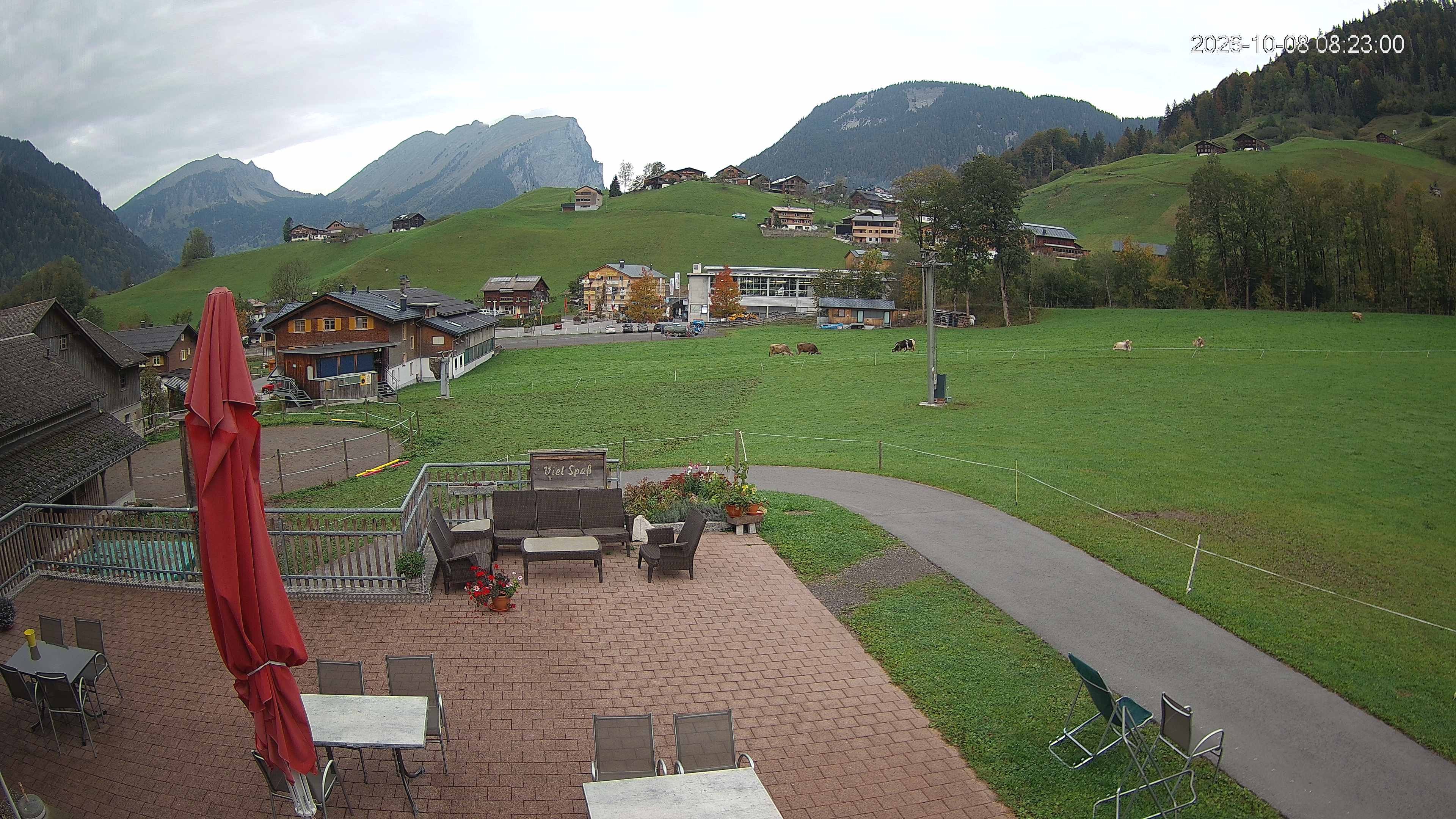Archived image Webcam Hotel "Schrannen-Hof" at mountain "Diedamskopf"