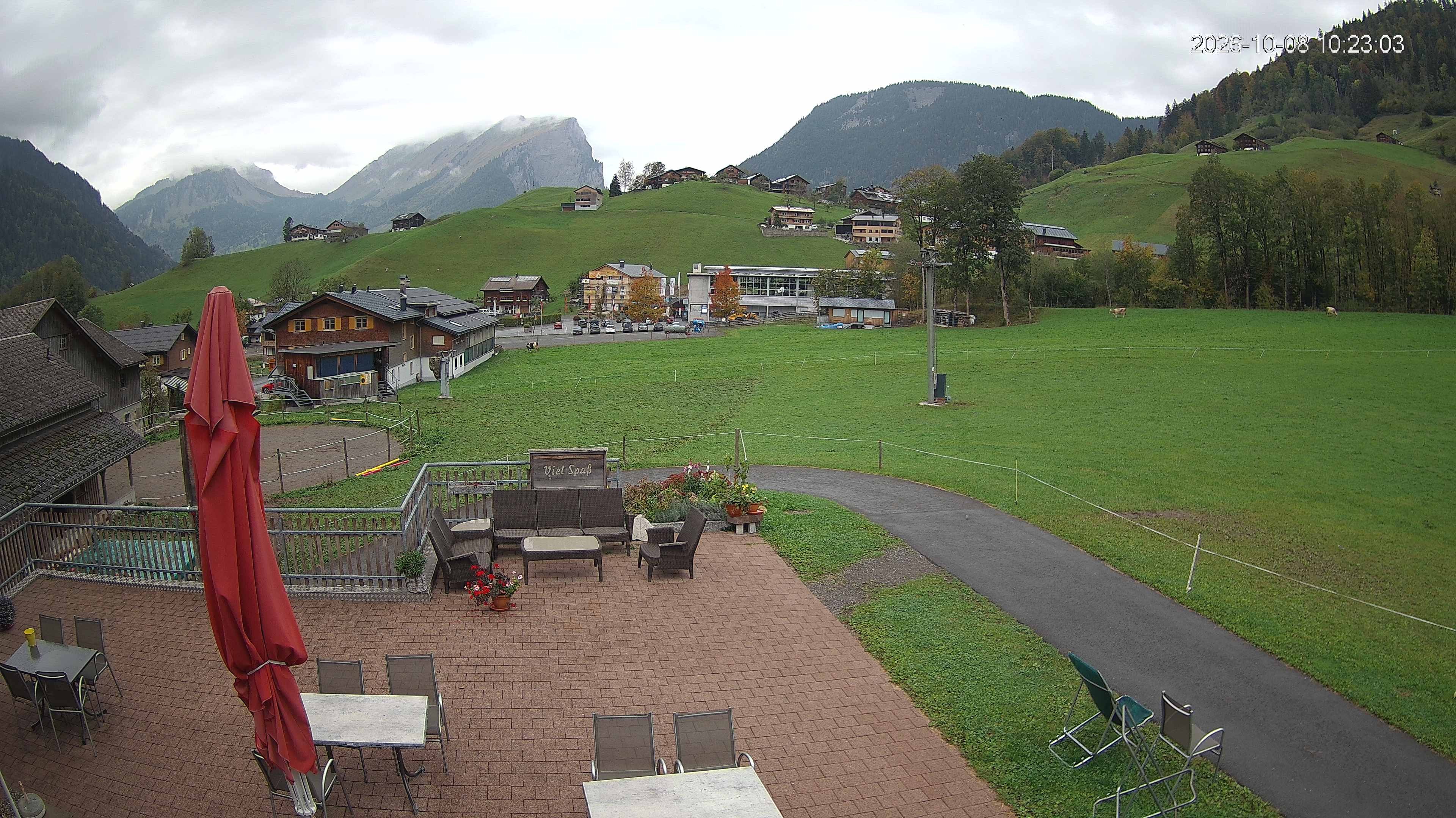 Archived image Webcam Hotel "Schrannen-Hof" at mountain "Diedamskopf"