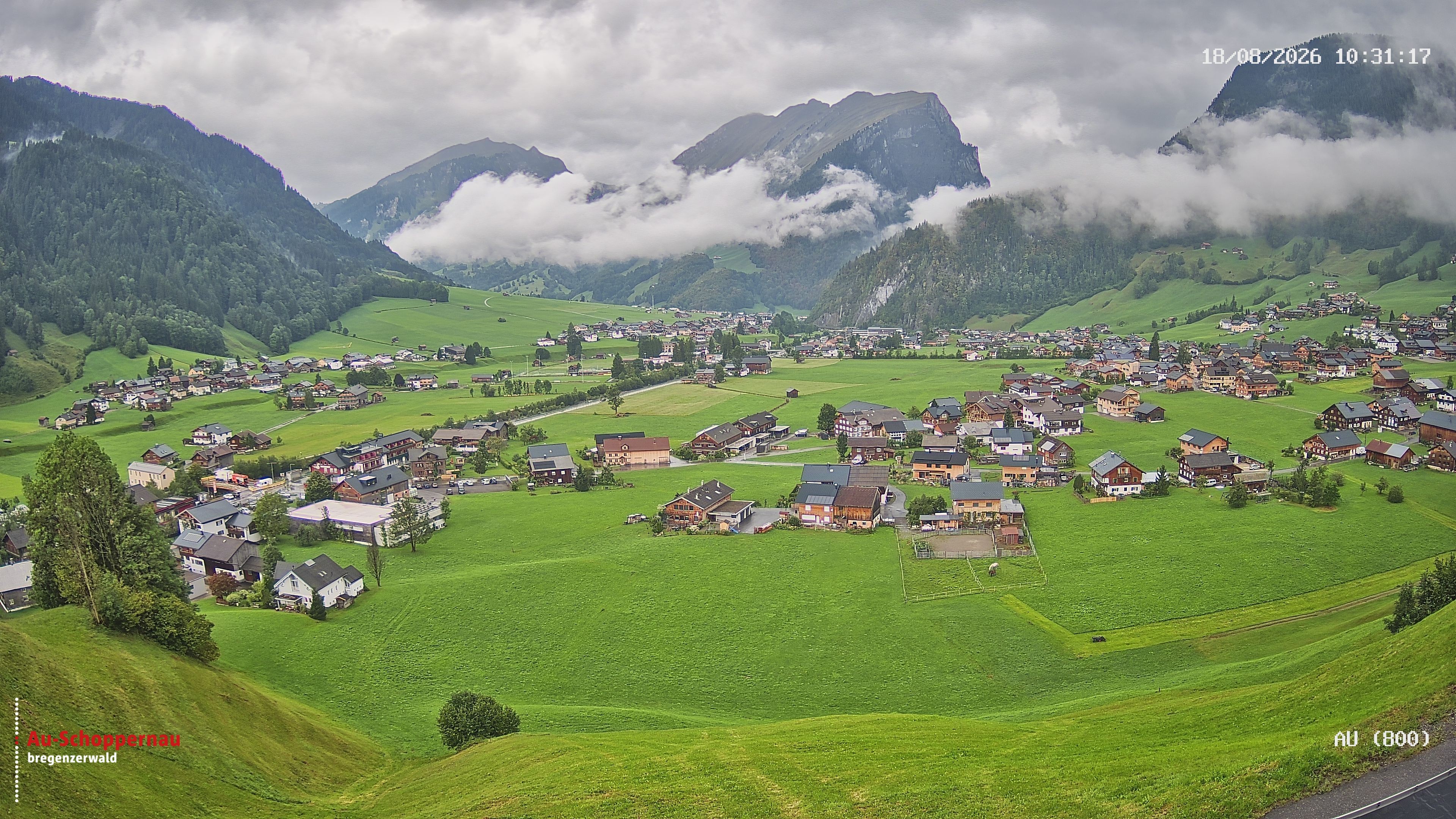 Archiv Foto Webcam Au bei Schoppernau