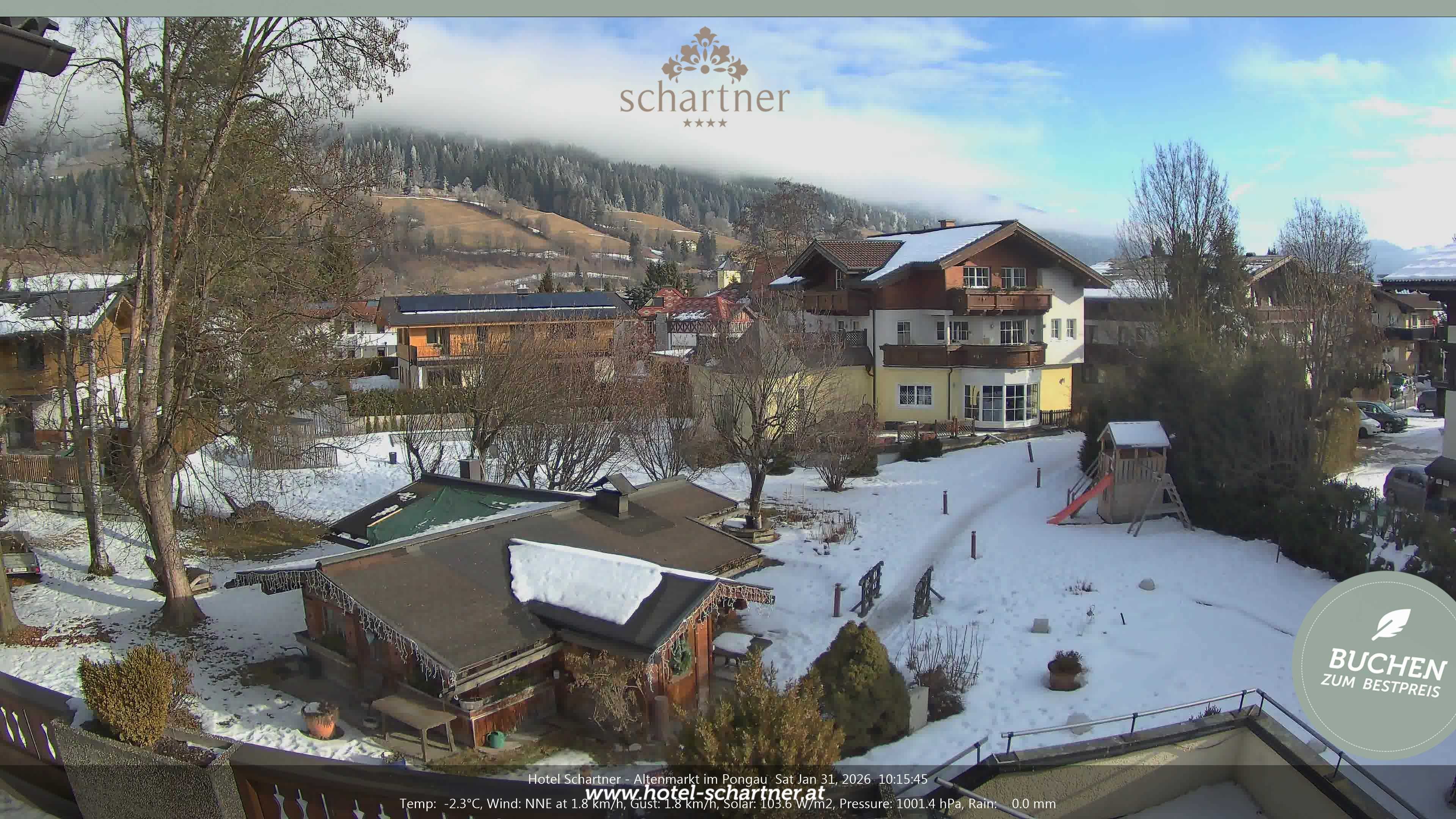 Archived image Webcam Altenmarkt im Pongau: Hotel Schartner