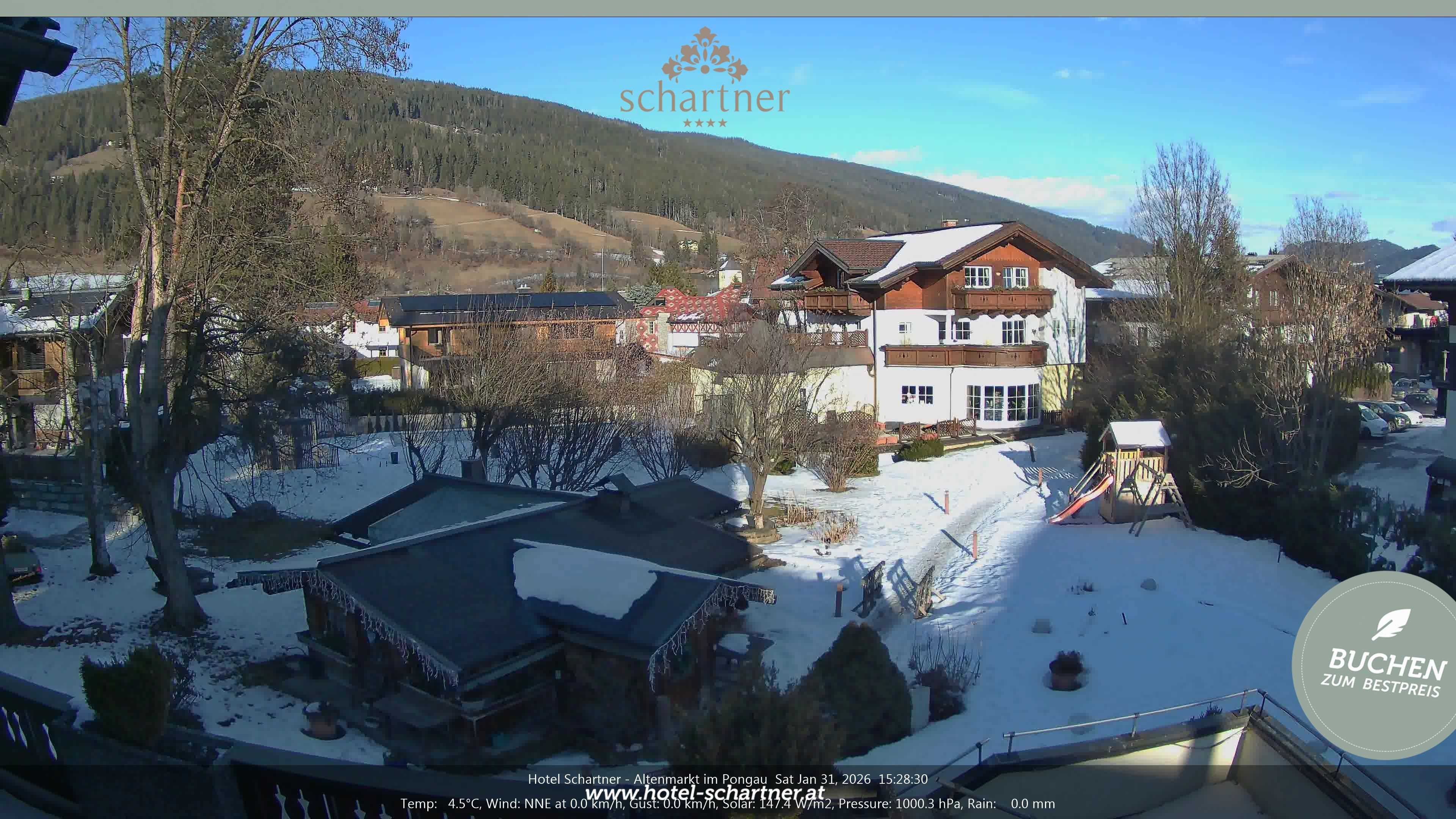 Archived image Webcam Altenmarkt im Pongau: Hotel Schartner