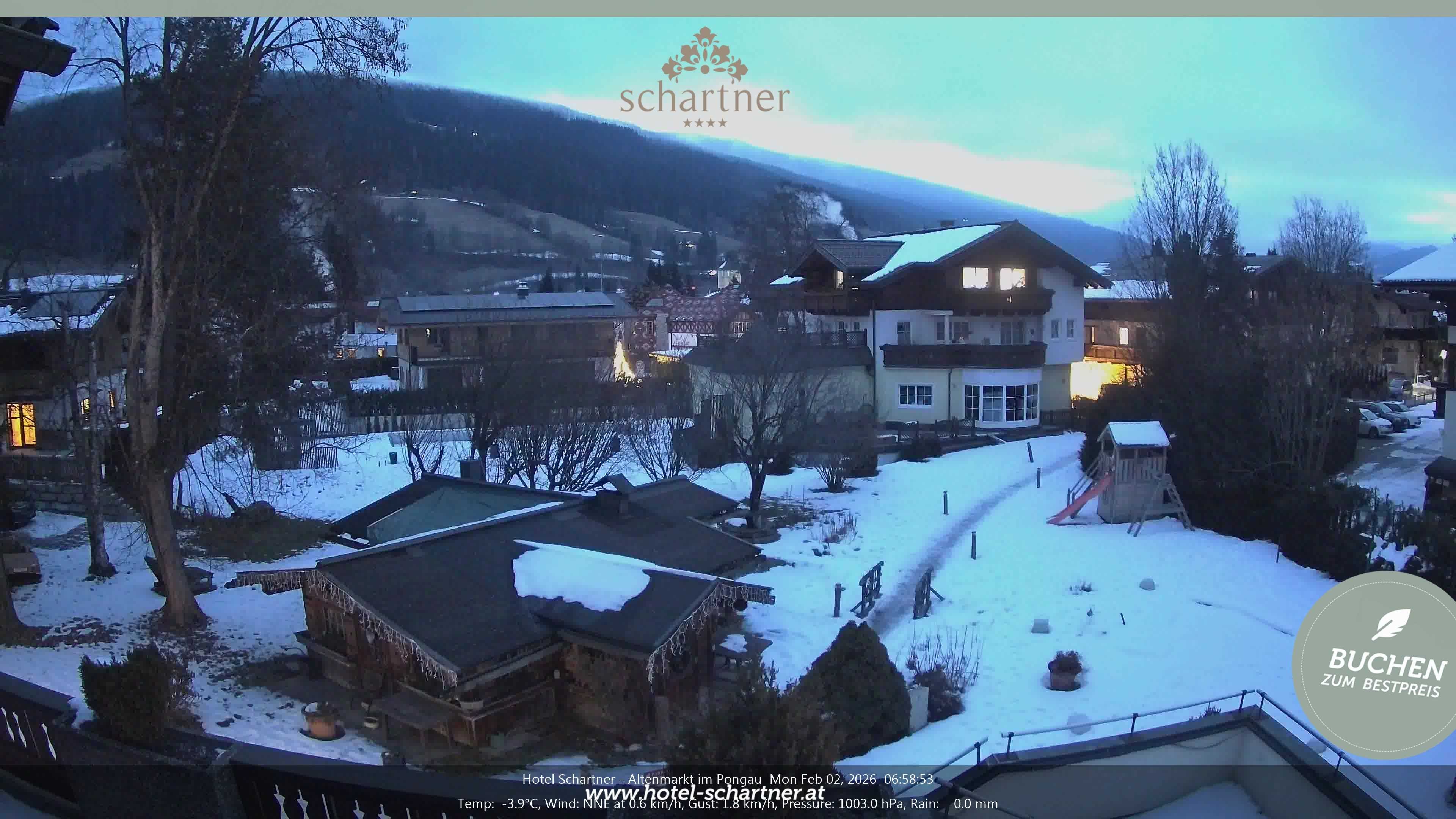 Archived image Webcam Altenmarkt im Pongau: Hotel Schartner