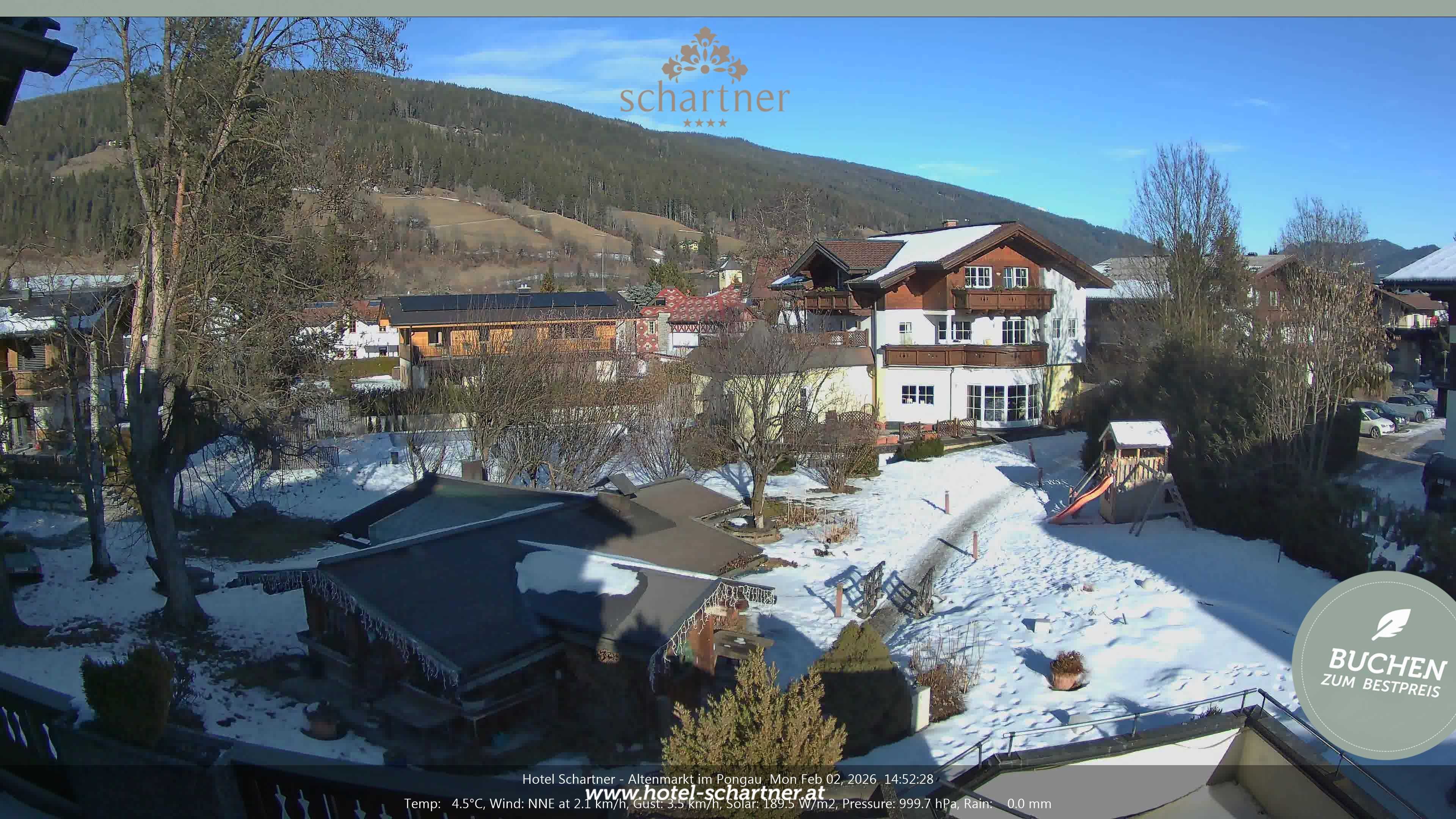 Archived image Webcam Altenmarkt im Pongau: Hotel Schartner