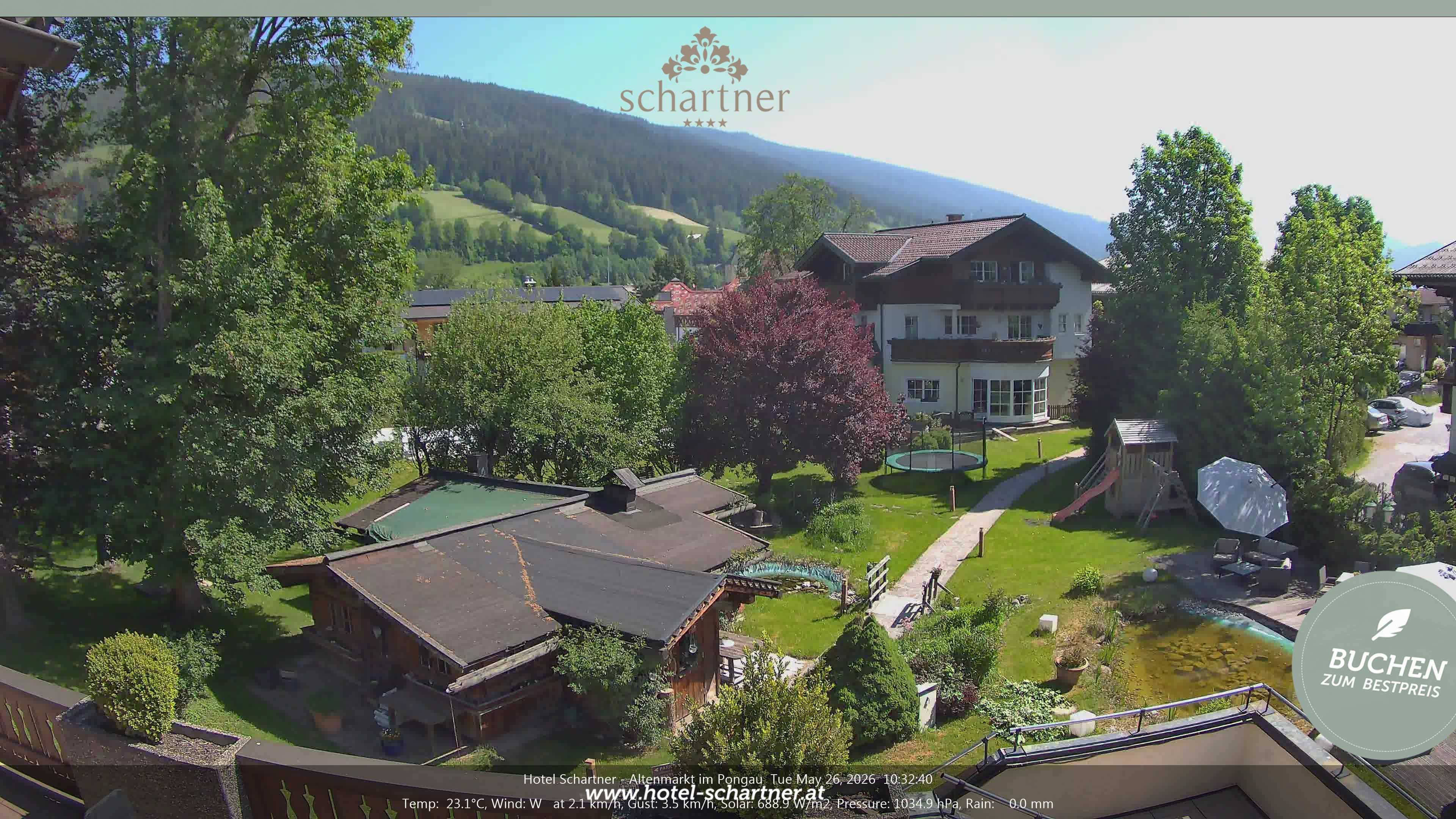 Archiv Foto Webcam Altenmarkt: Hotel Schartner