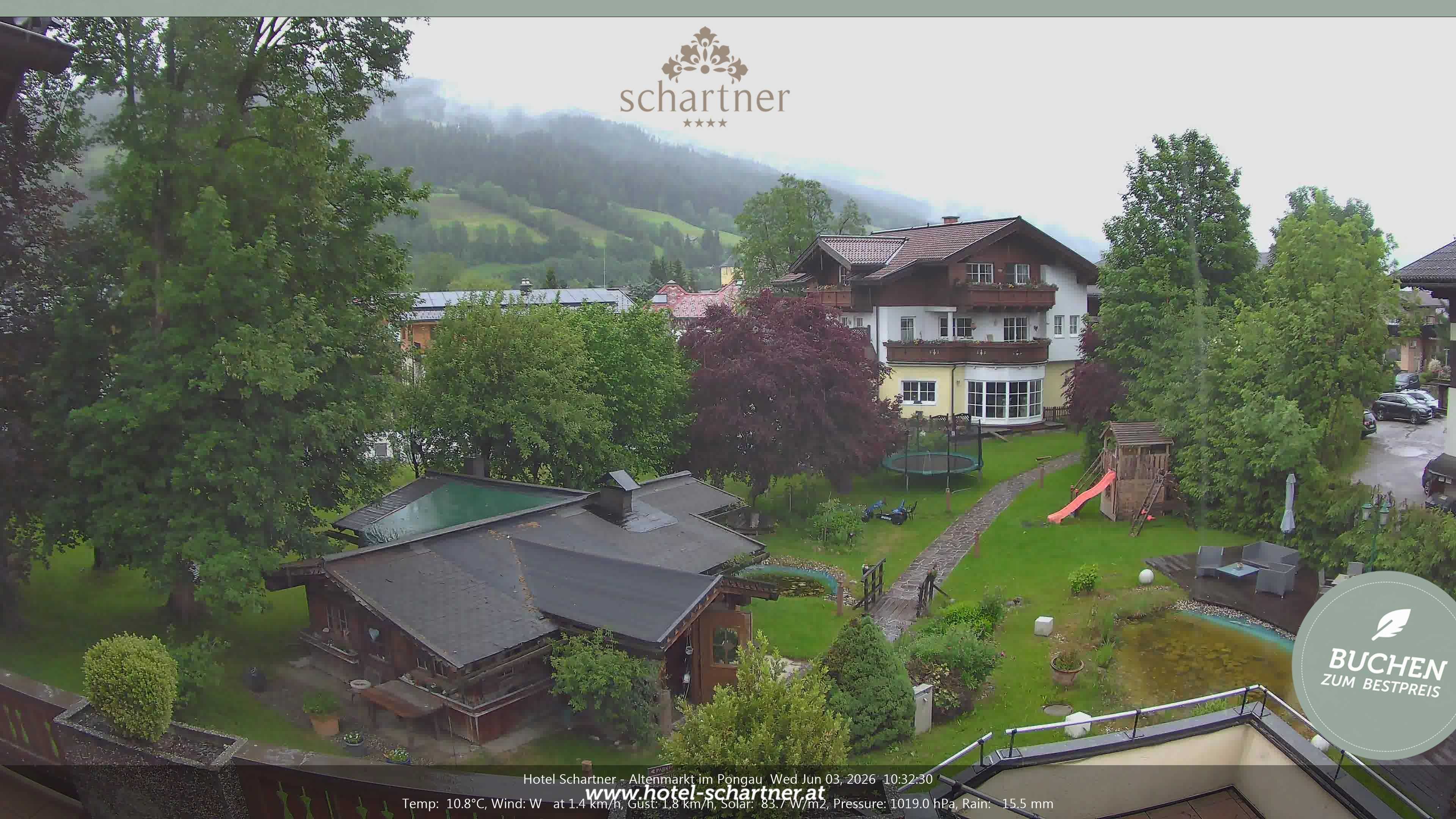 Archiv Foto Webcam Altenmarkt: Hotel Schartner