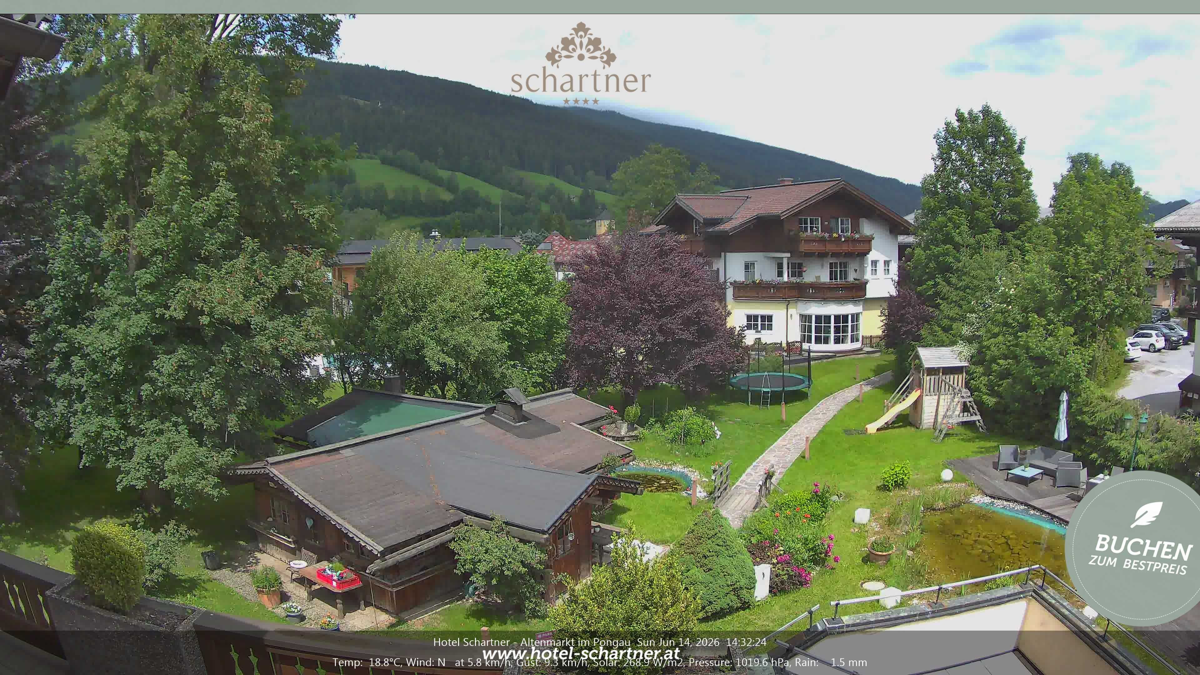 Archiv Foto Webcam Altenmarkt: Hotel Schartner