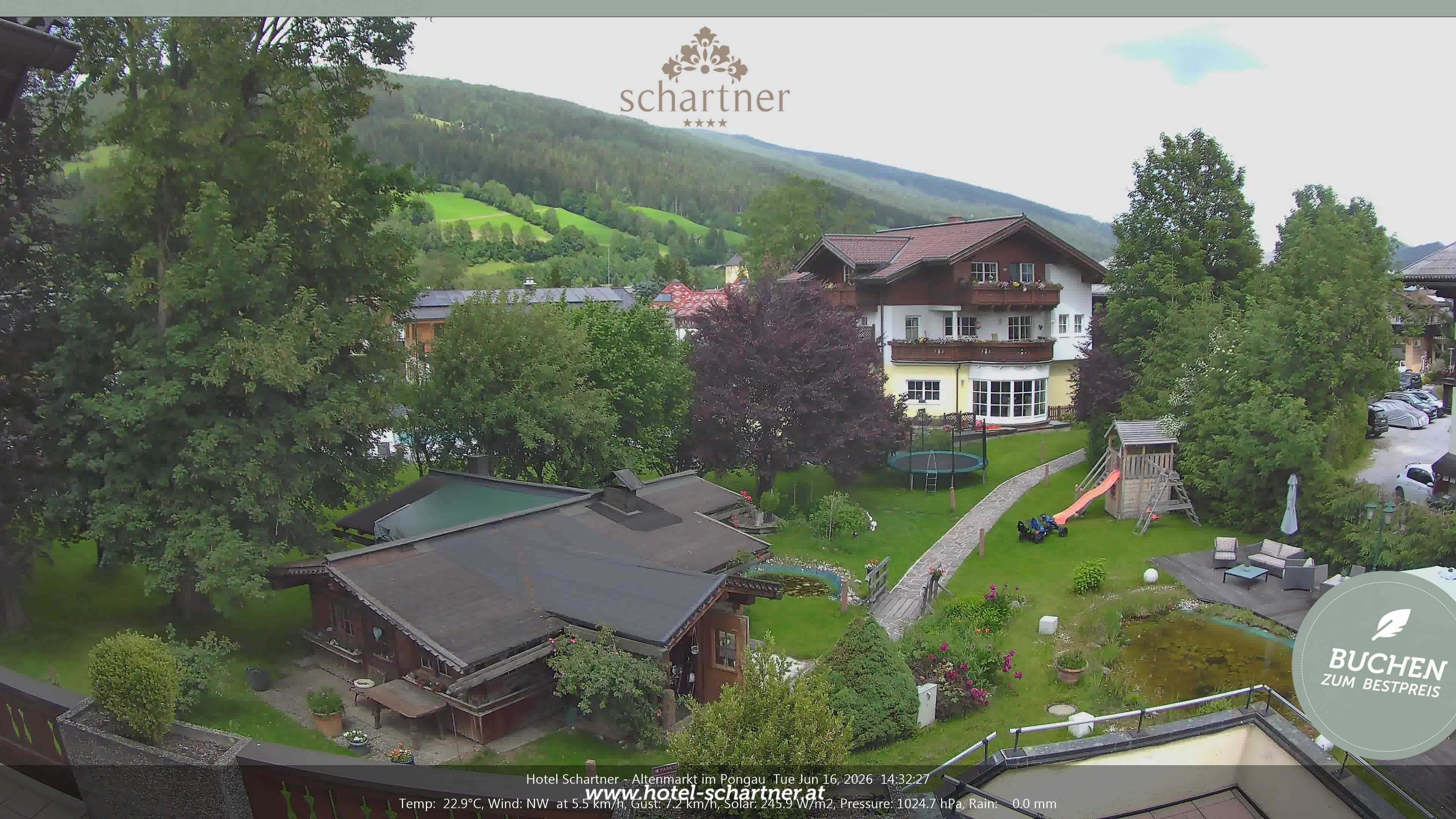 Archiv Foto Webcam Altenmarkt: Hotel Schartner