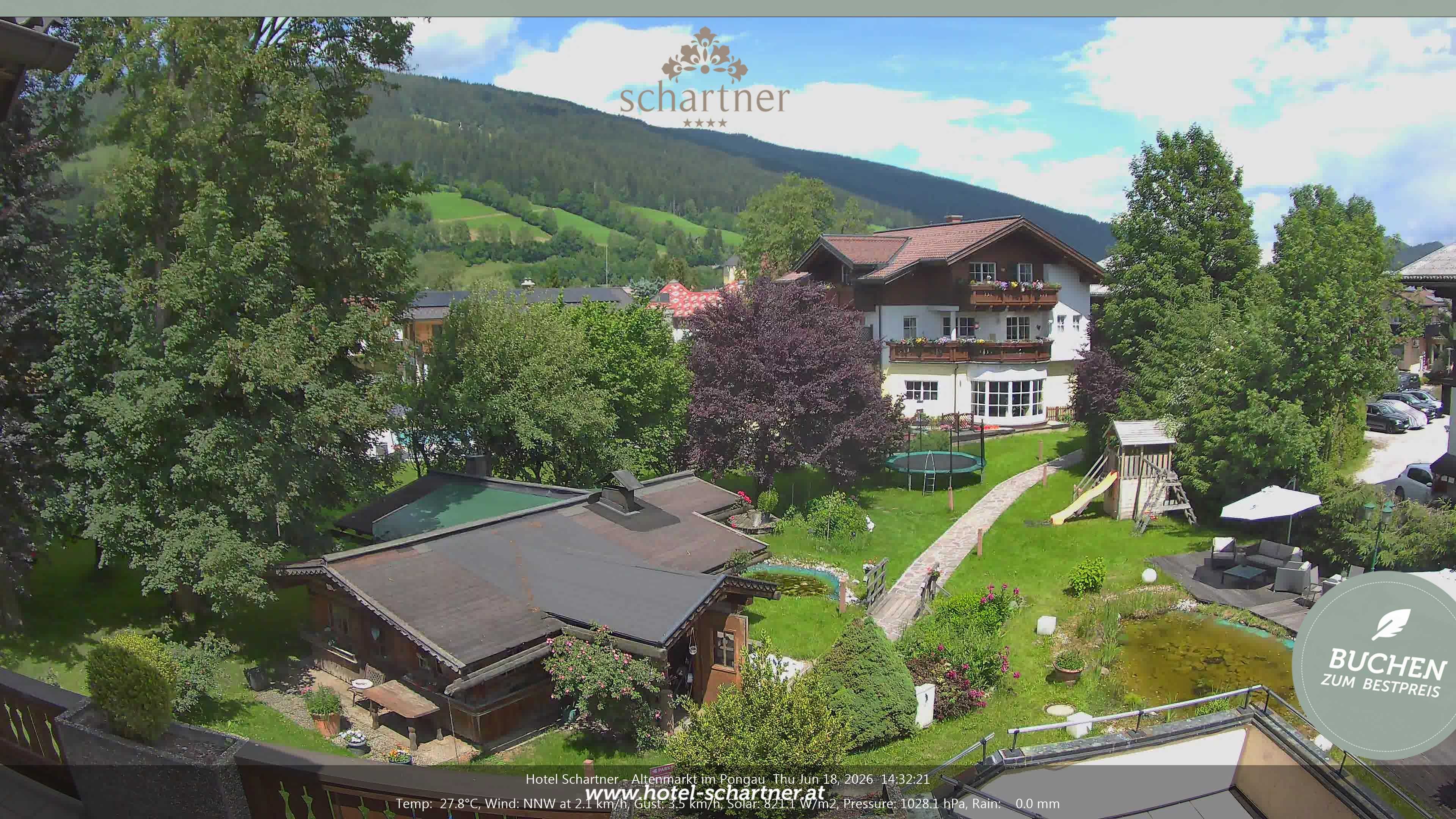 Archiv Foto Webcam Altenmarkt: Hotel Schartner