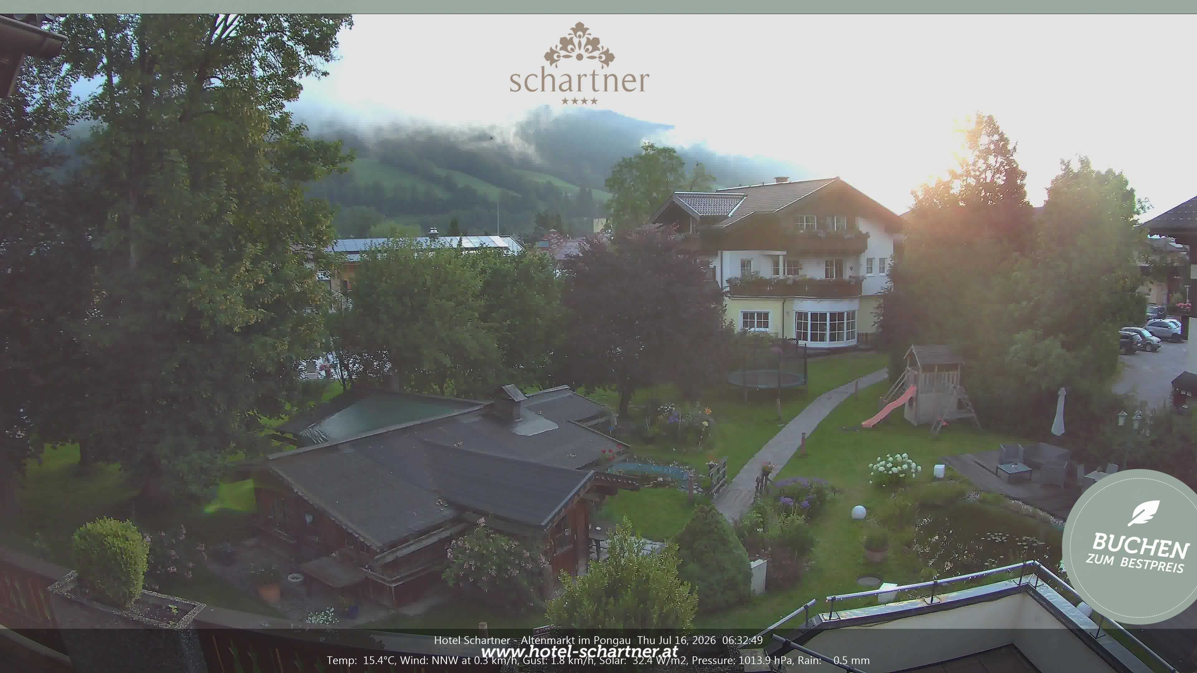 Archived image Webcam Altenmarkt im Pongau: Hotel Schartner