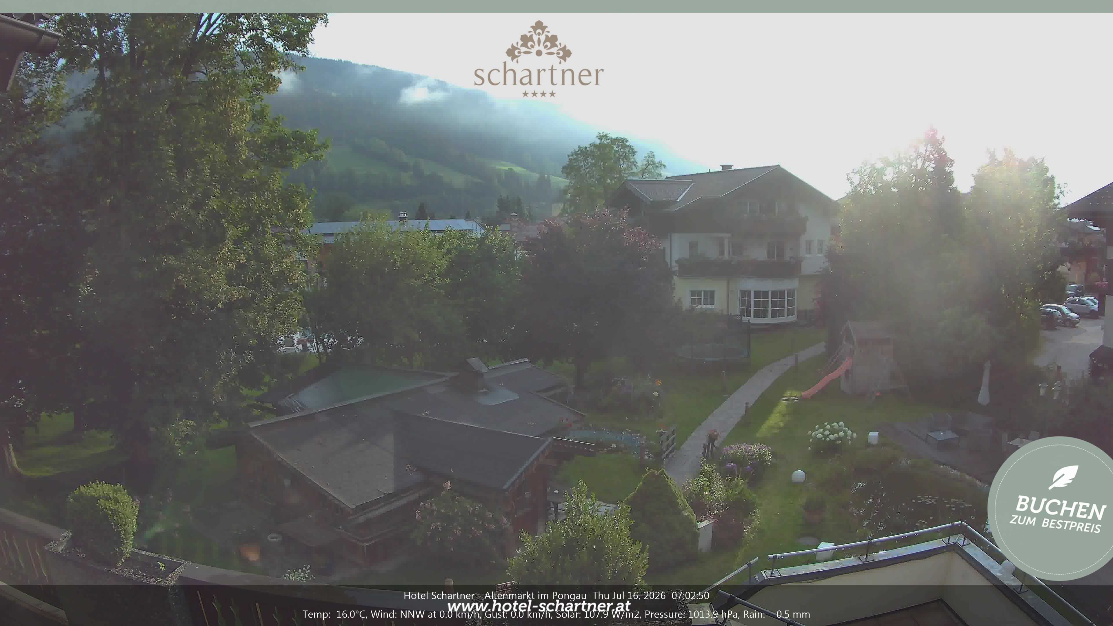 Archived image Webcam Altenmarkt im Pongau: Hotel Schartner