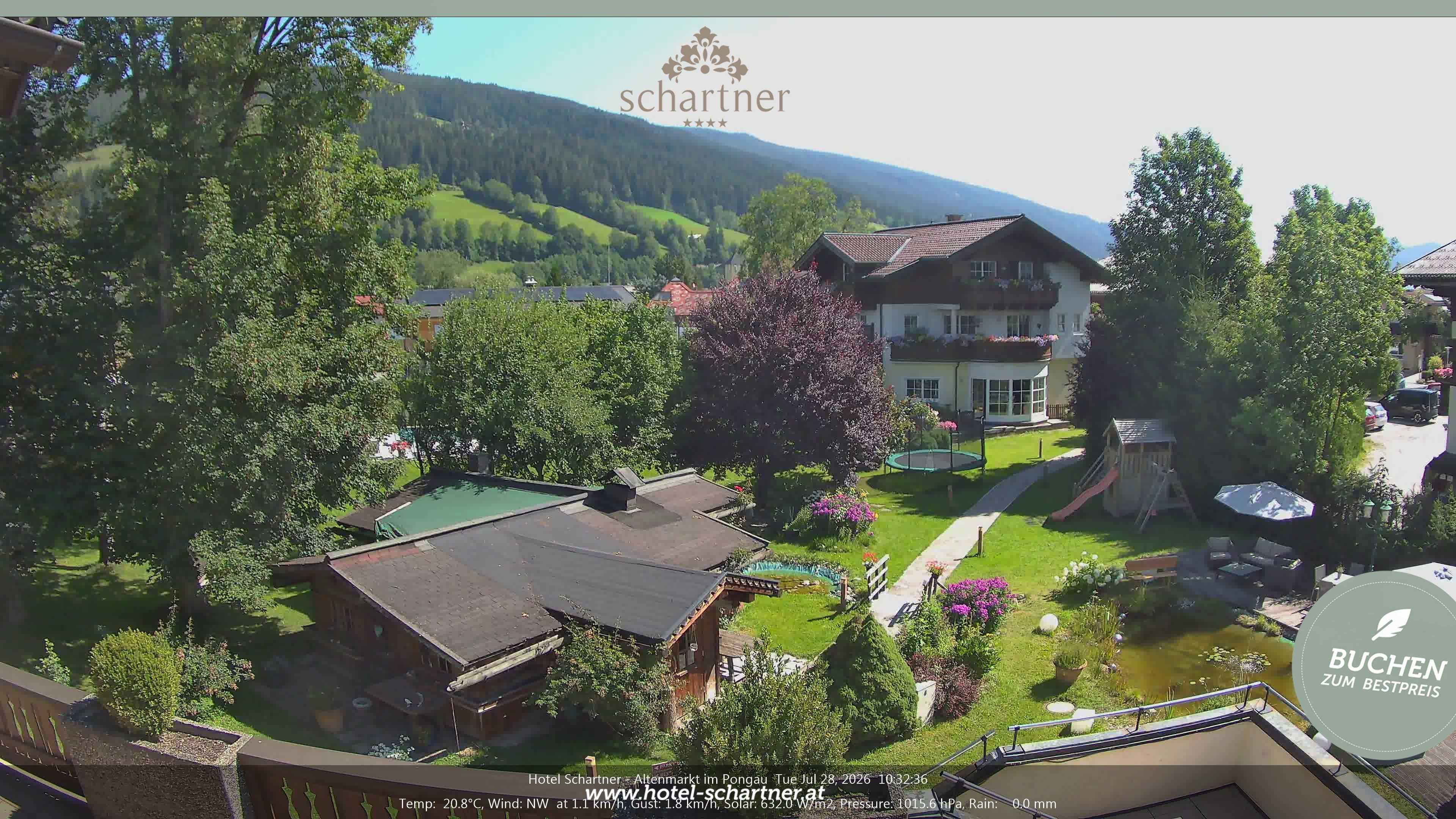 Archived image Webcam Altenmarkt im Pongau: Hotel Schartner