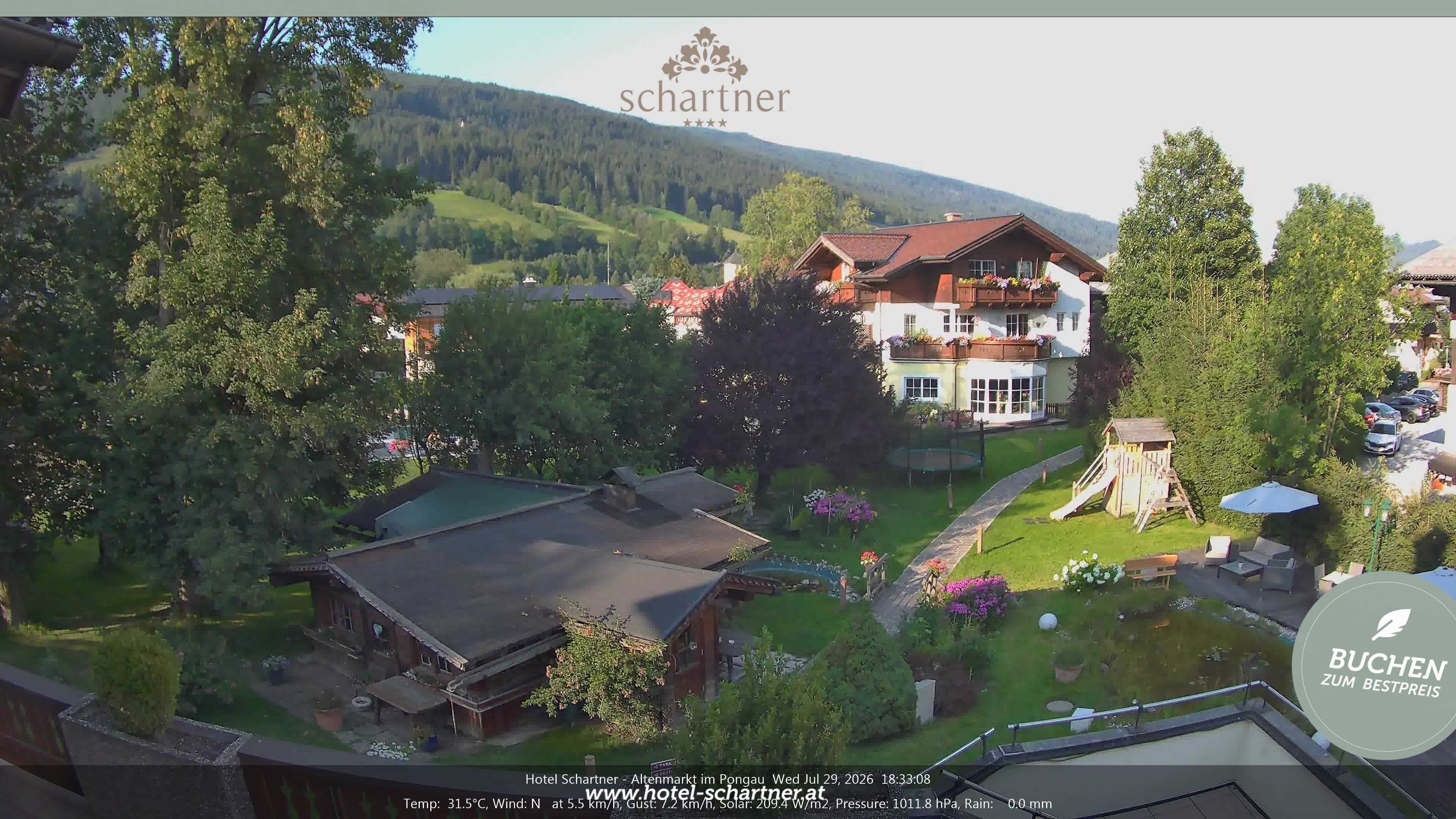 Archived image Webcam Altenmarkt im Pongau: Hotel Schartner