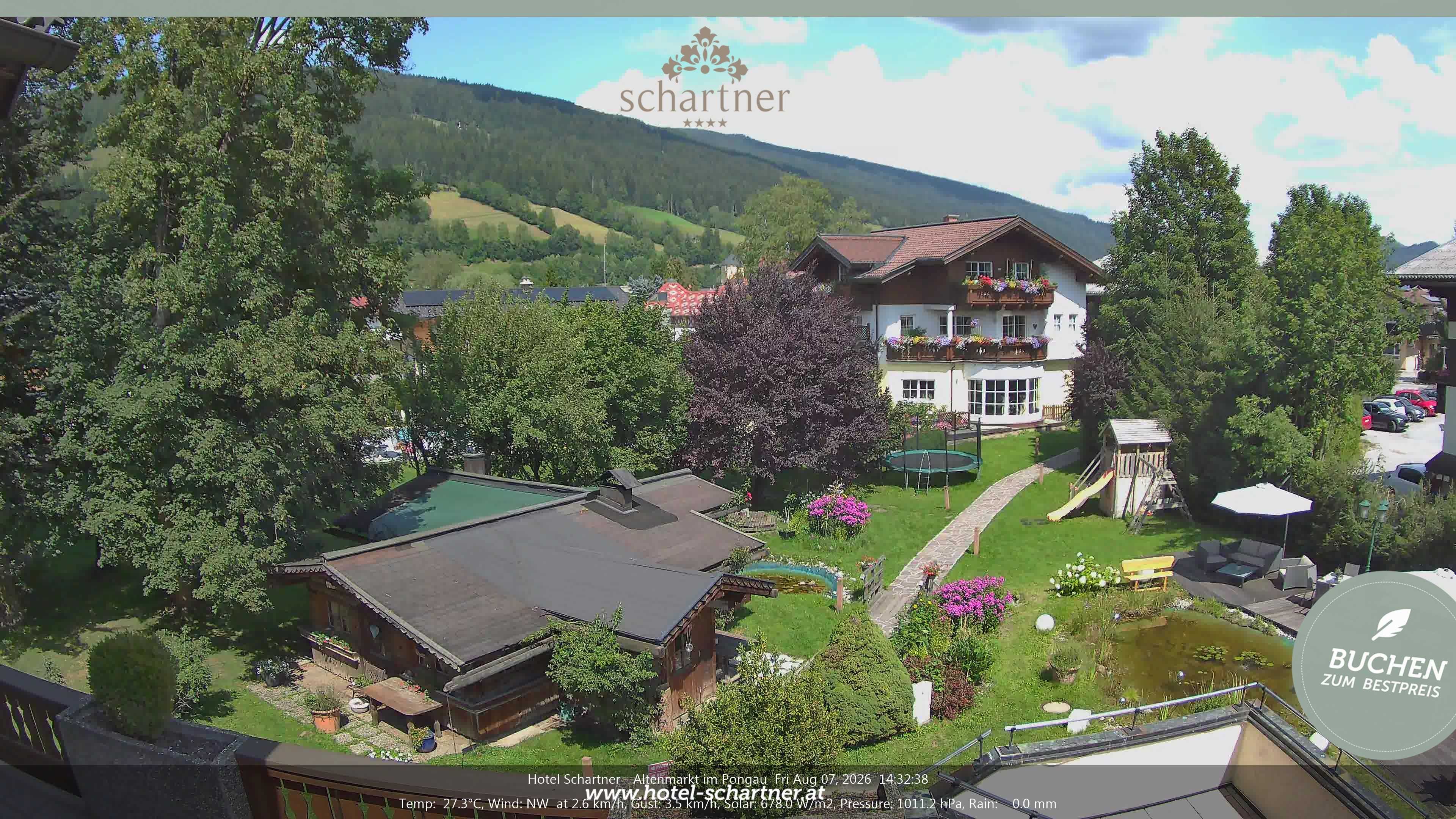 Archived image Webcam Altenmarkt im Pongau: Hotel Schartner