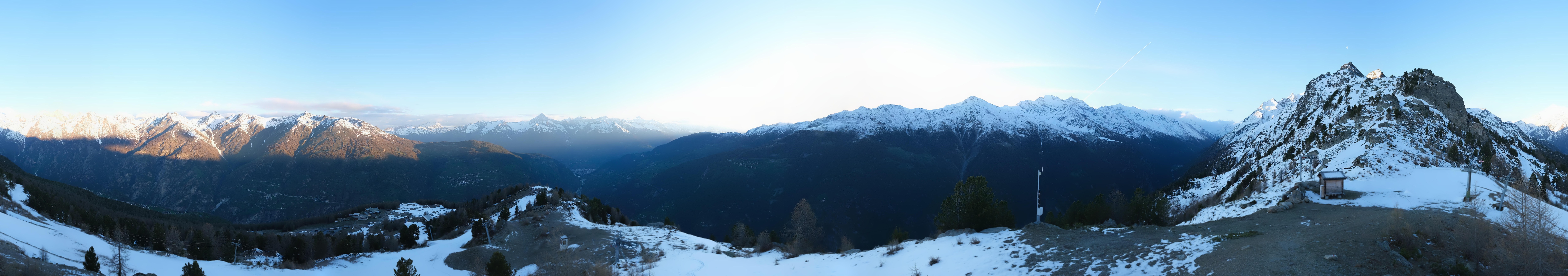 Archived image Webcam Panoramic view, Grächen in Valais
