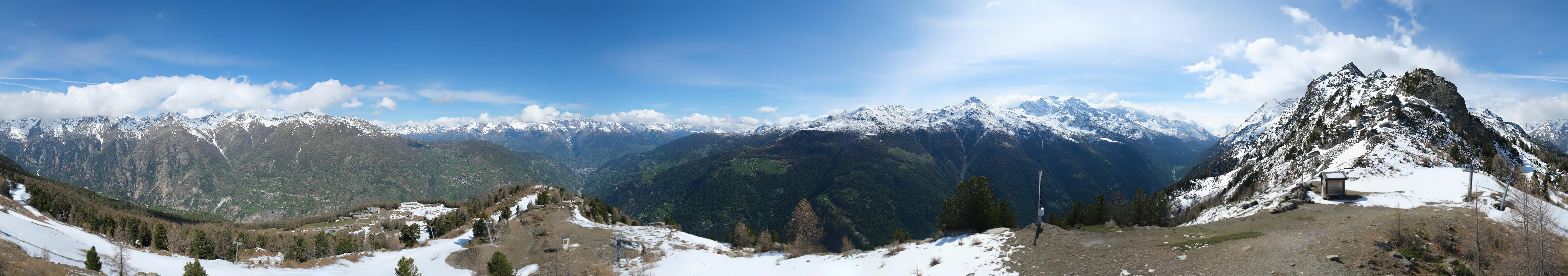 Archived image Webcam Panoramic view, Grächen in Valais
