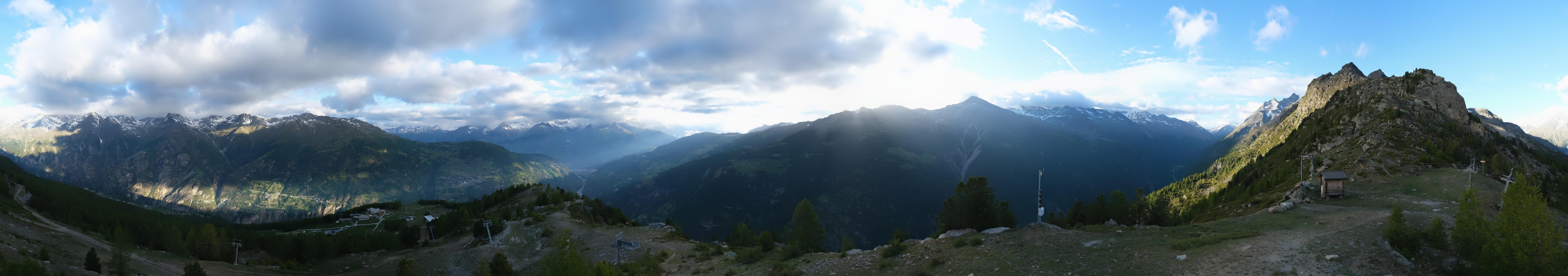 Archived image Webcam Panoramic view, Grächen in Valais