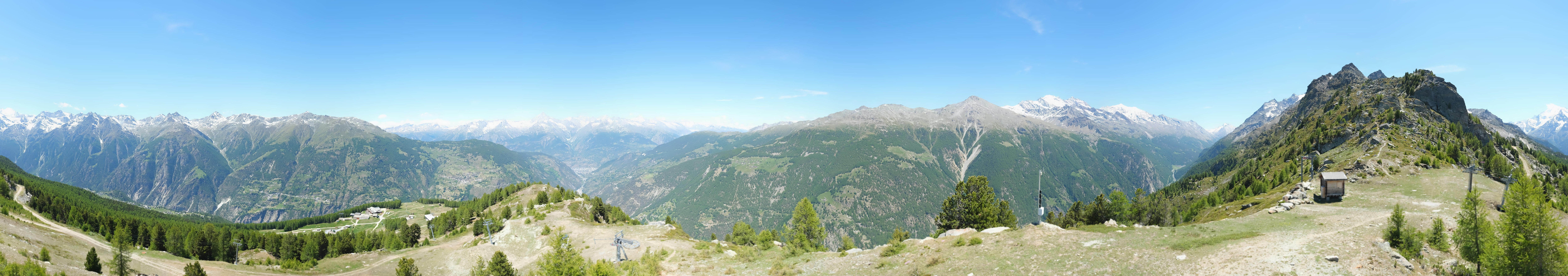 Archived image Webcam Panoramic view, Grächen in Valais