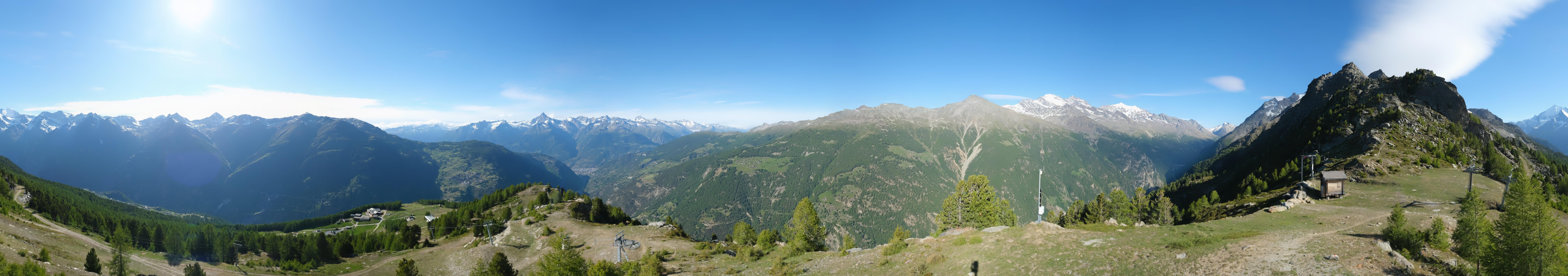 Archived image Webcam Panoramic view, Grächen in Valais