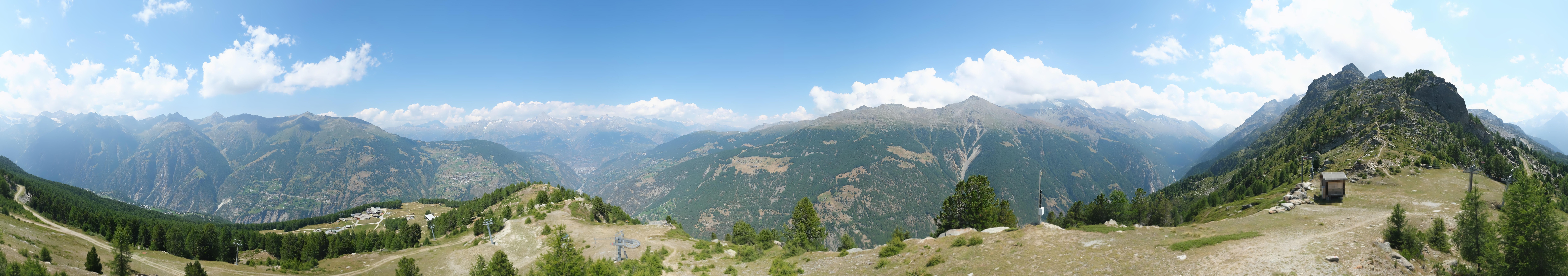 Archived image Webcam Panoramic view, Grächen in Valais